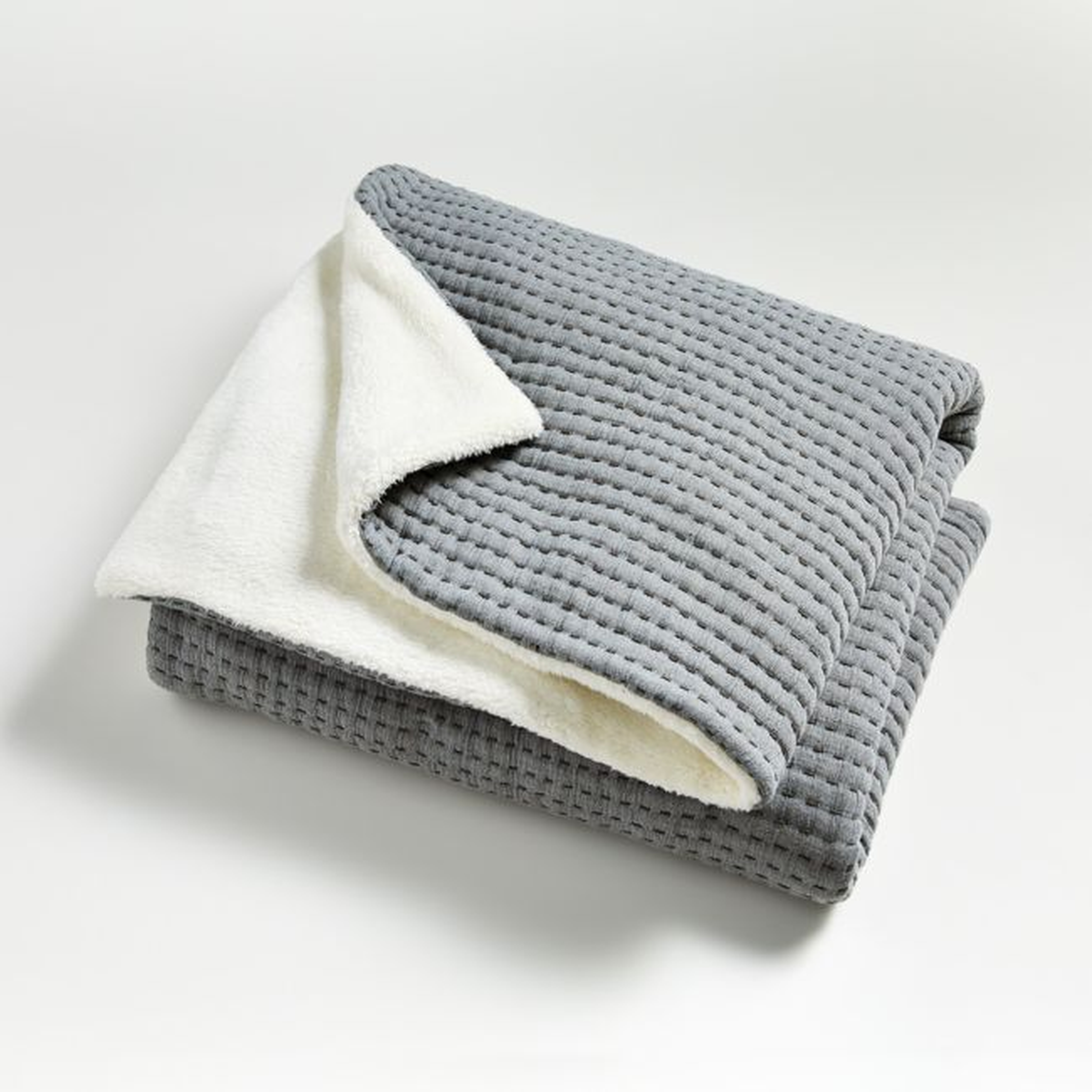 Grey Sherpa Blanket - Crate & Kids