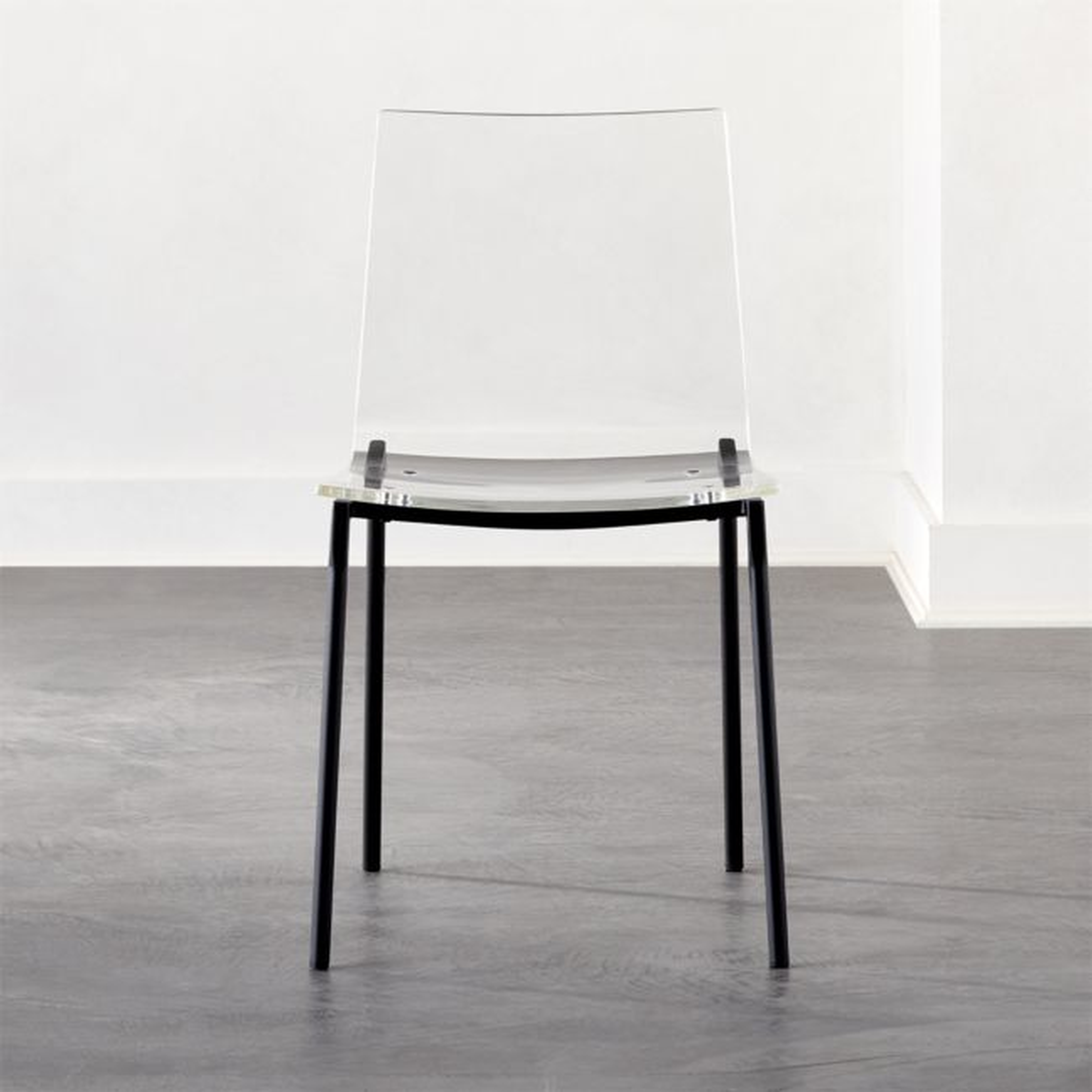 Chiaro Clear Dining Chair with Black Legs - CB2