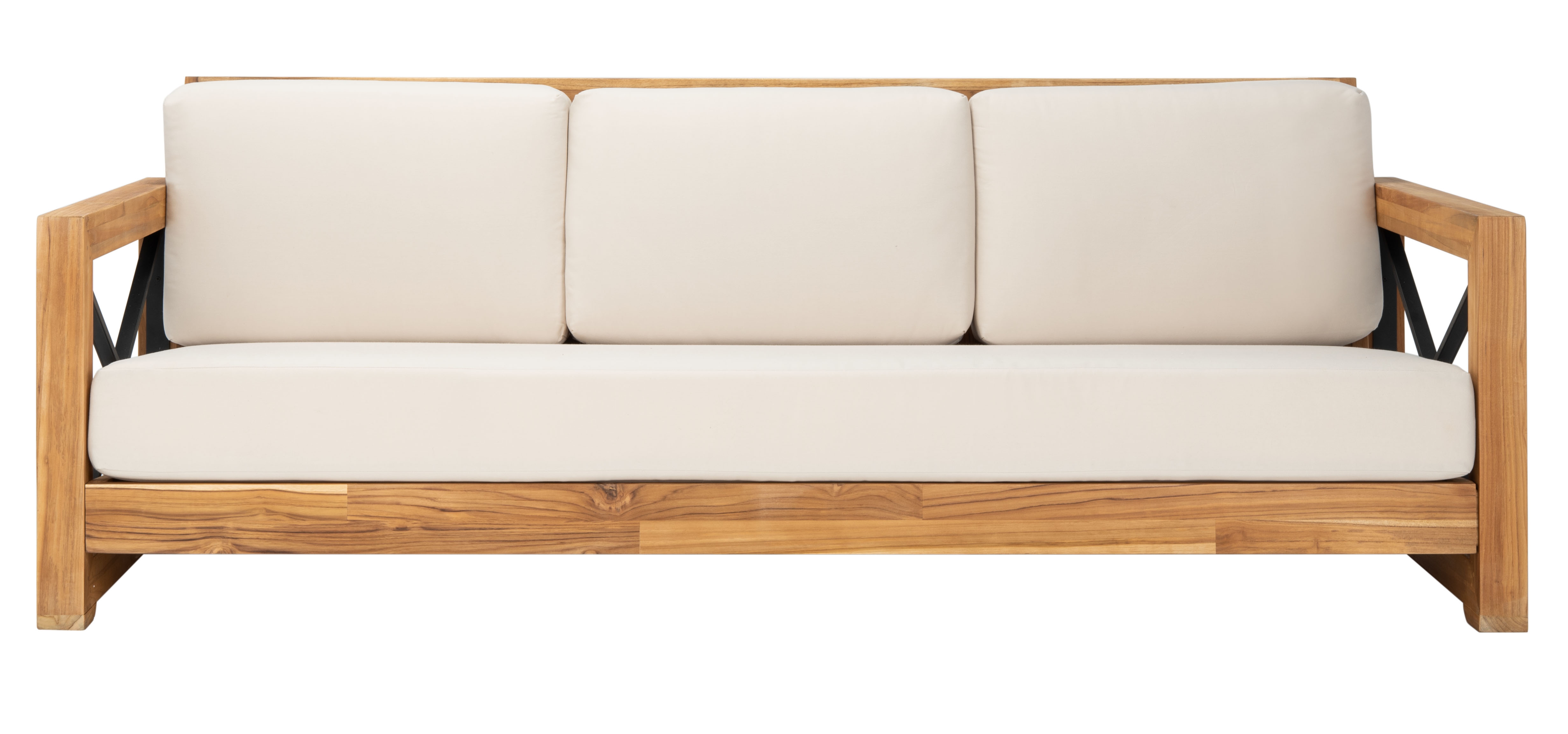 Curacao Outdoor 3-Seat Sofa - Natural/White - Arlo Home - Safavieh