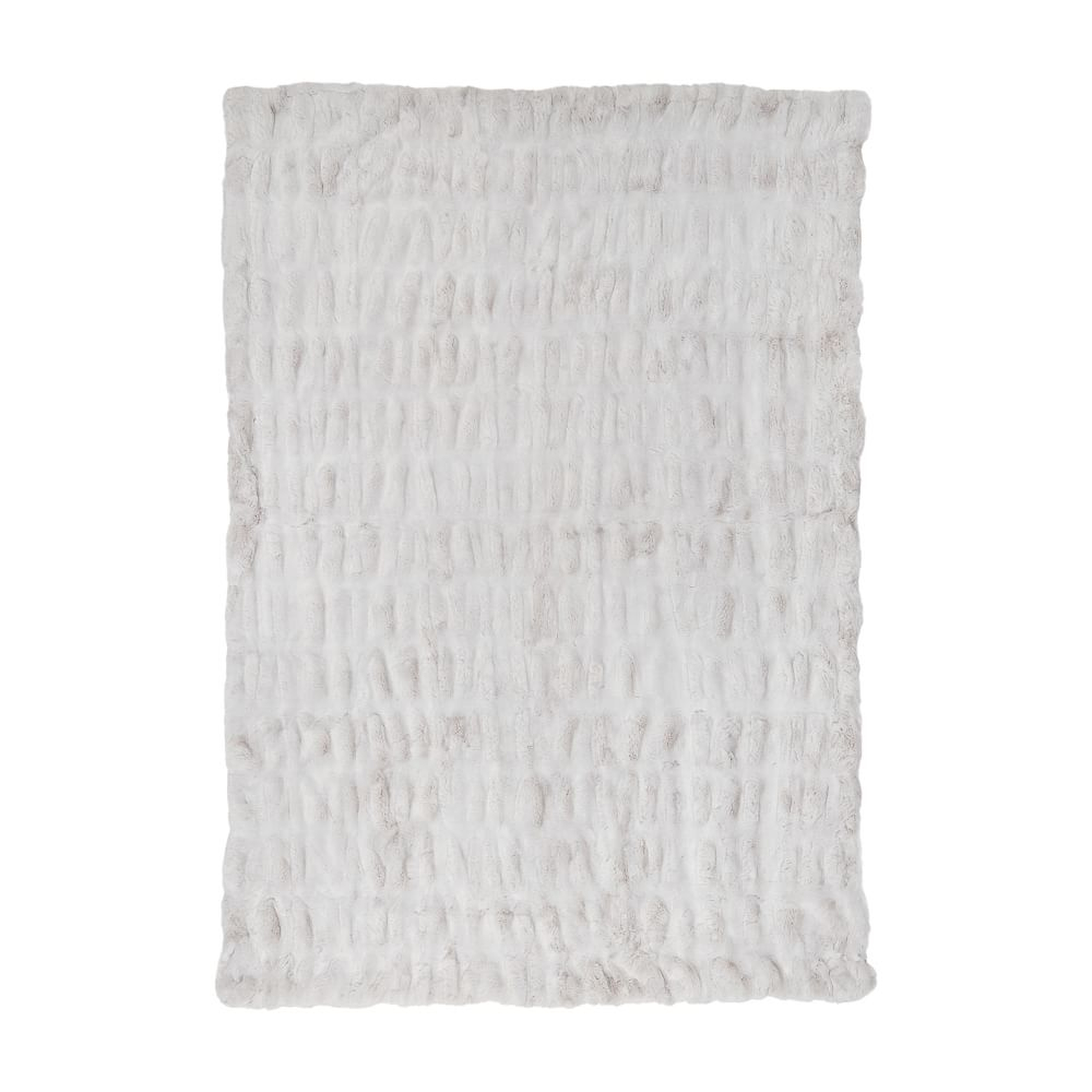 Ruched Recycled Faux-Fur Throw, 45x60, Pale Grey - Pottery Barn Teen