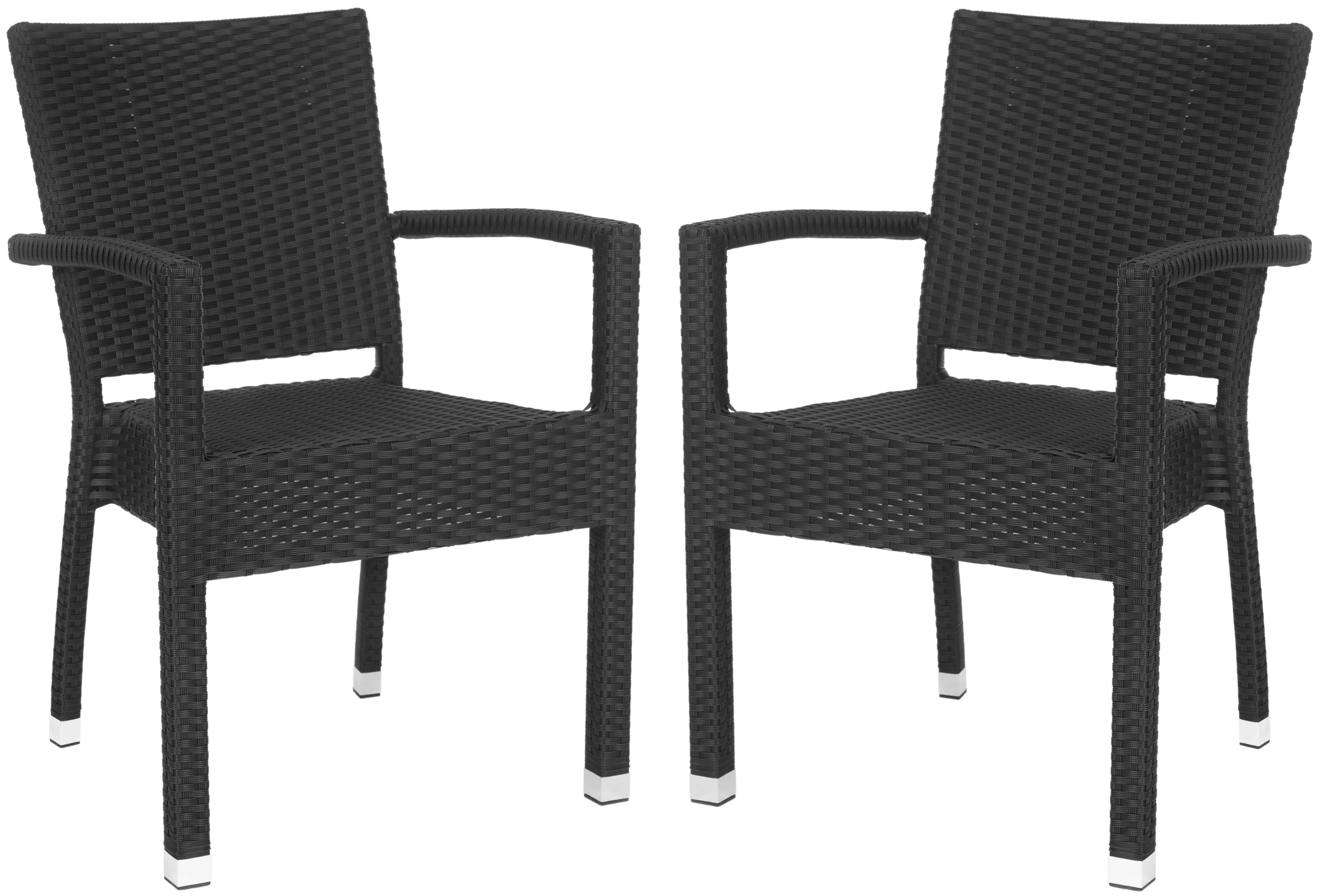 Kelda Stacking Arm Chair - Black - Safavieh - Safavieh