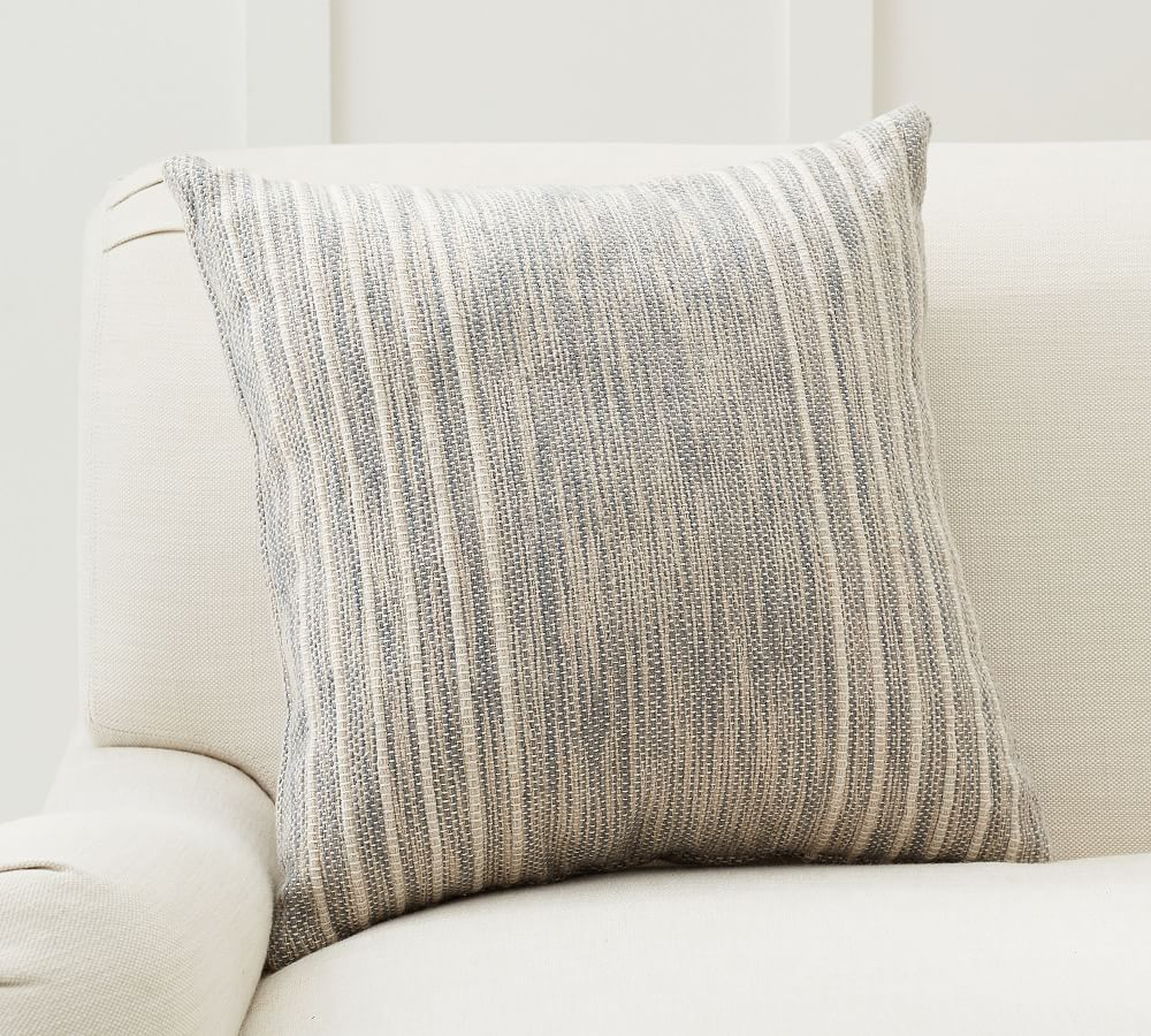 Liam Eco-Friendly Indoor/Outdoor Pillow, 20 x 20", Mineral Blue - Pottery Barn