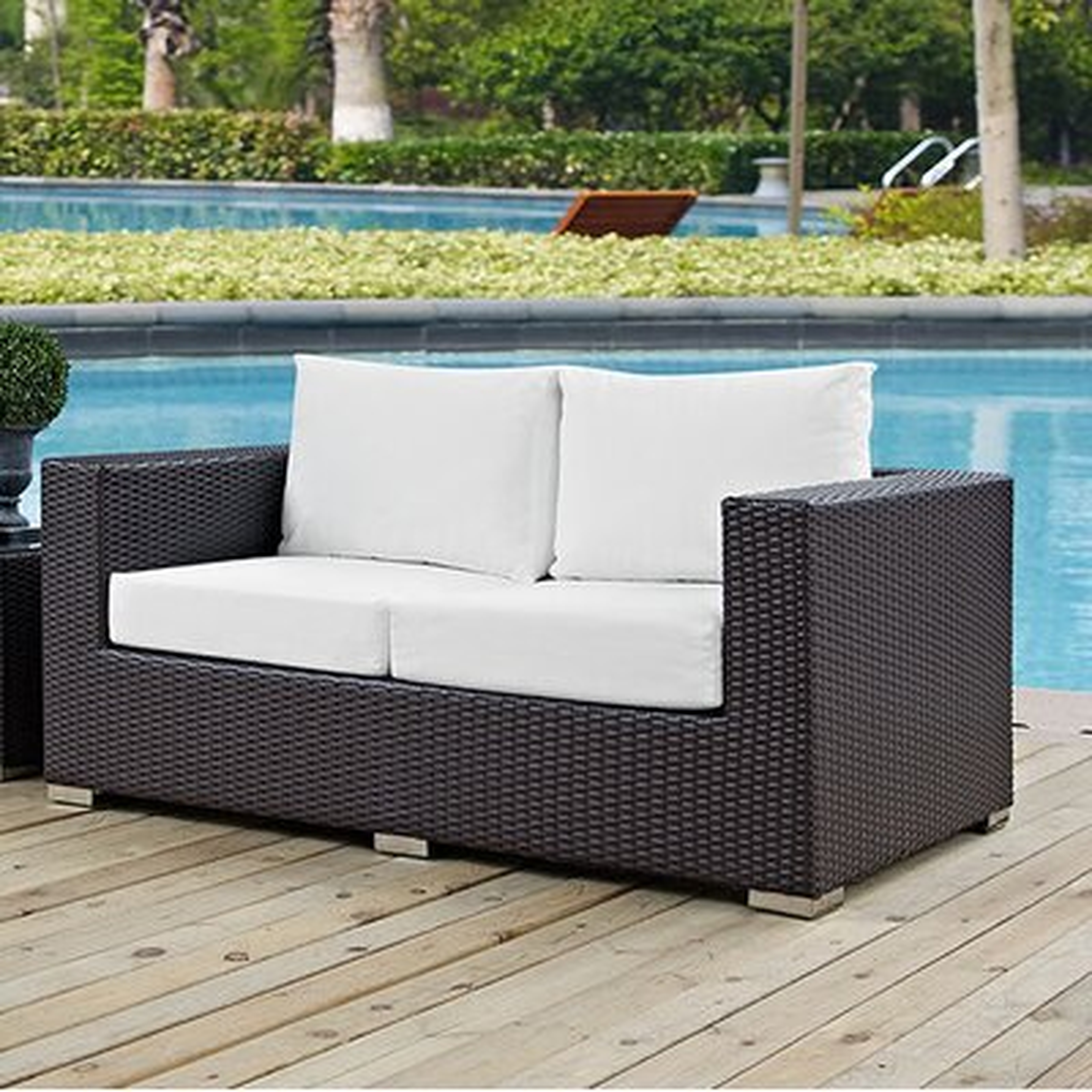 Provencher Patio Loveseat with Cushions - Wayfair