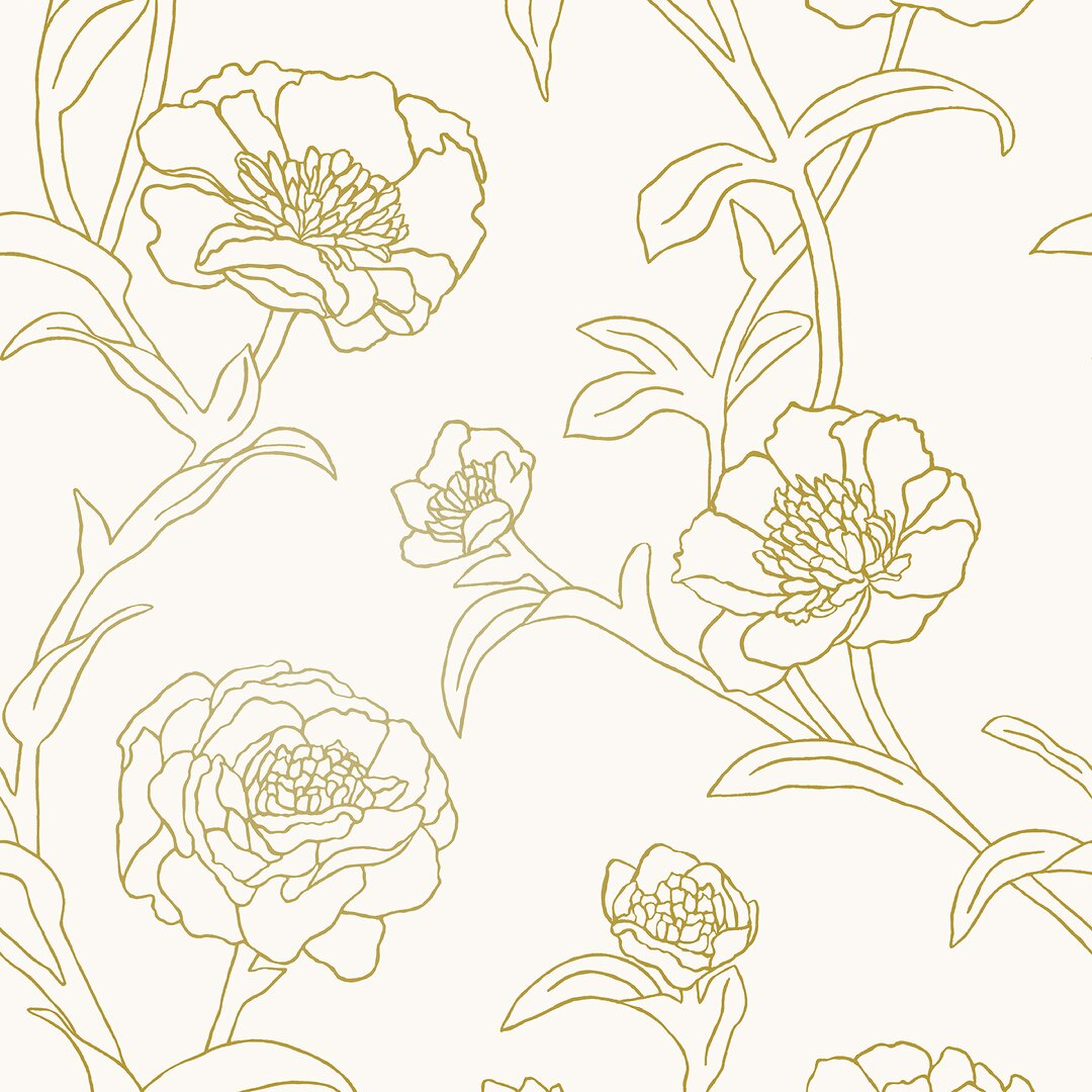 "Tempaper Tempaper Foiled 33' L x 20.5"" W Smooth Peel and Stick Wallpaper Roll" - Perigold