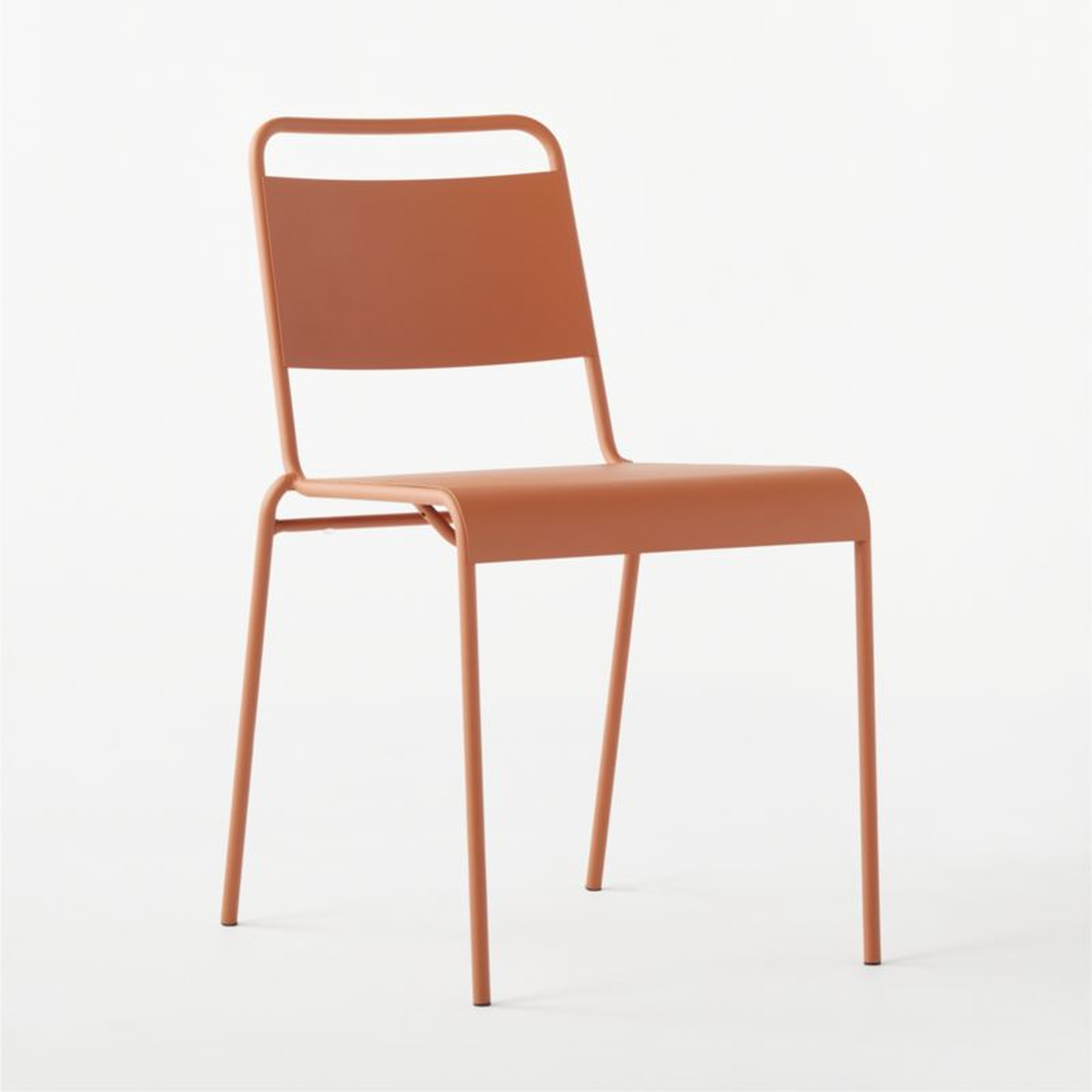 Lucinda Terracotta Outdoor Patio Stacking Chair - CB2