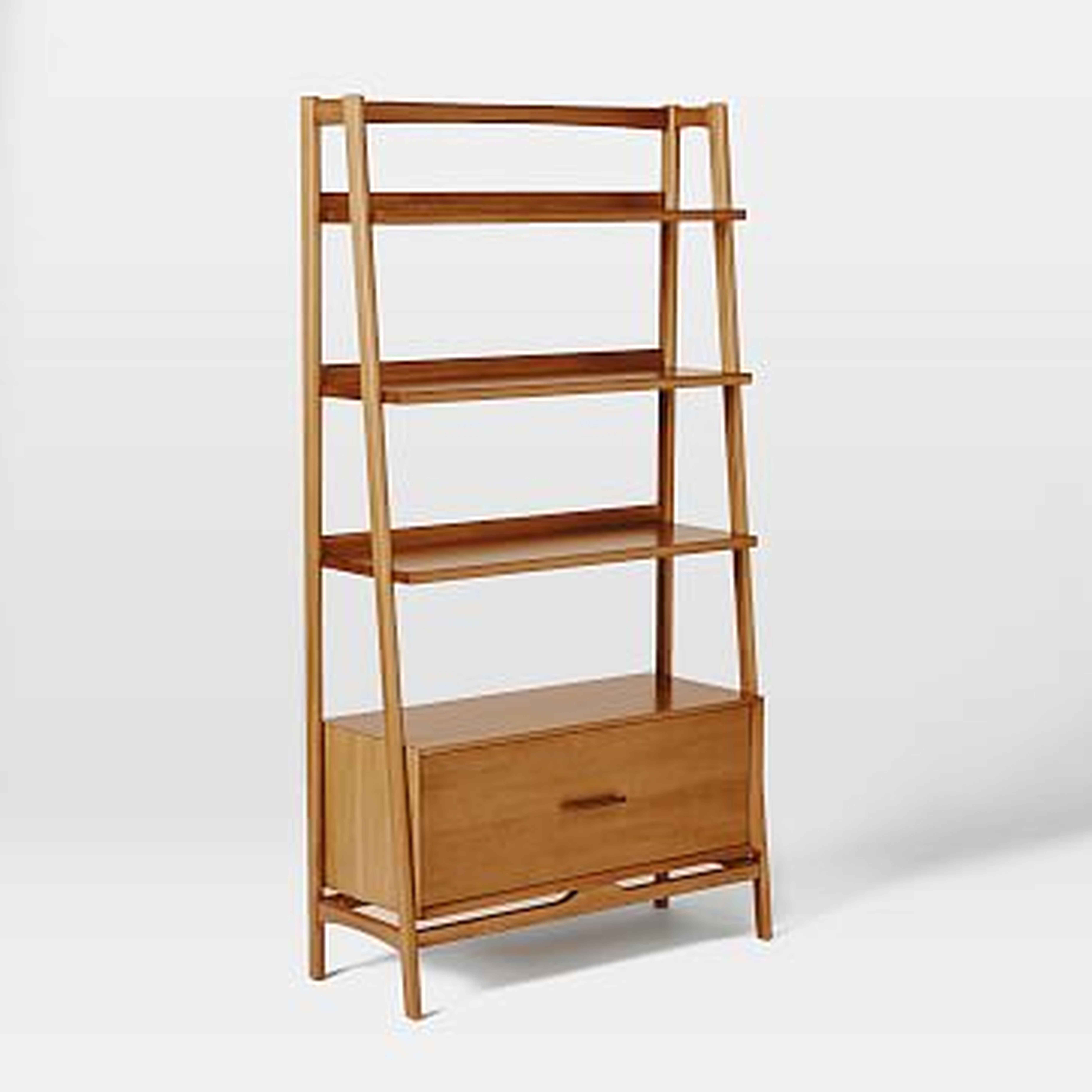 Mid-Century 38" Bookshelf, Wide Tower, Acorn - West Elm