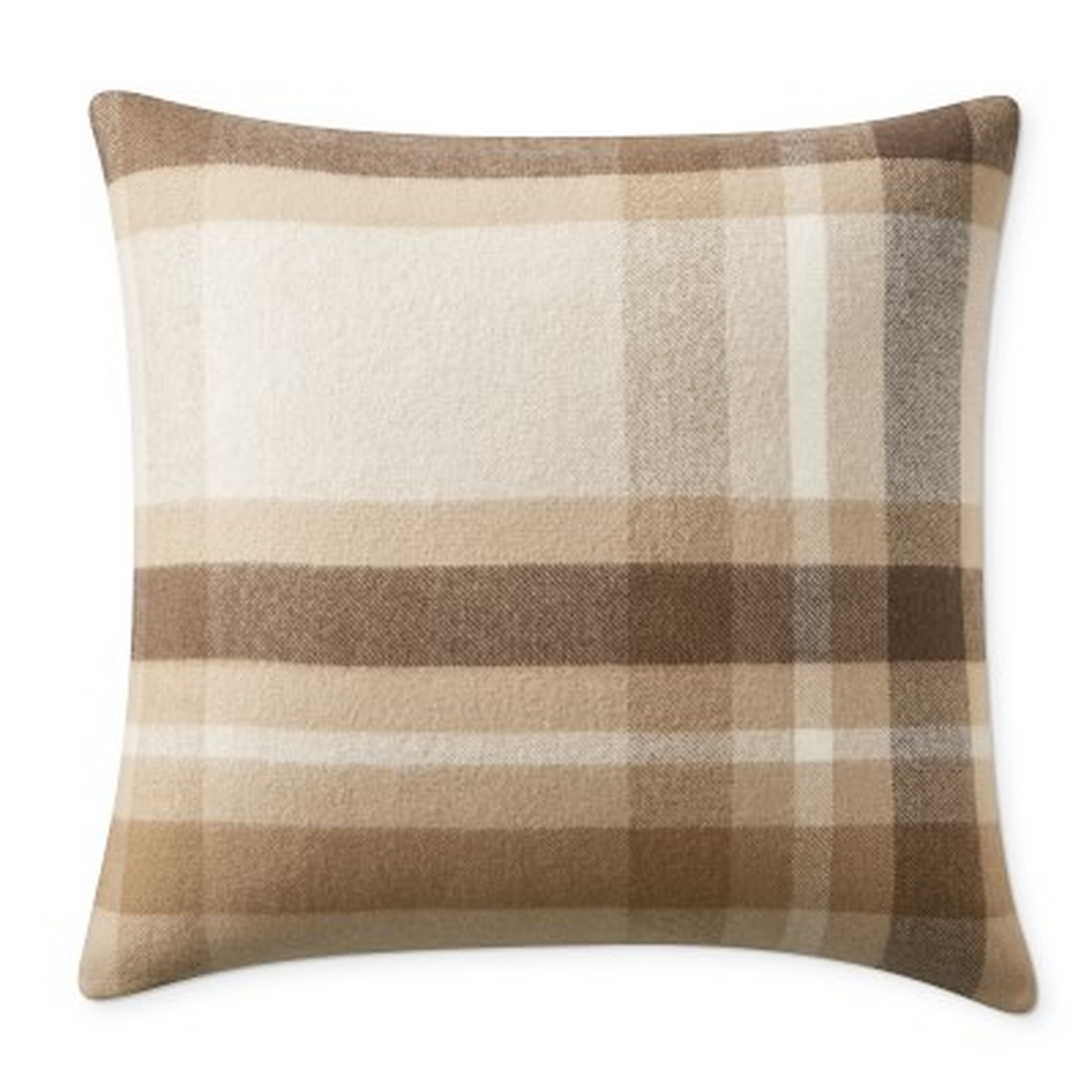 Plaid Lambswool Pillow Cover, 22" X 22", Lewes - Williams Sonoma