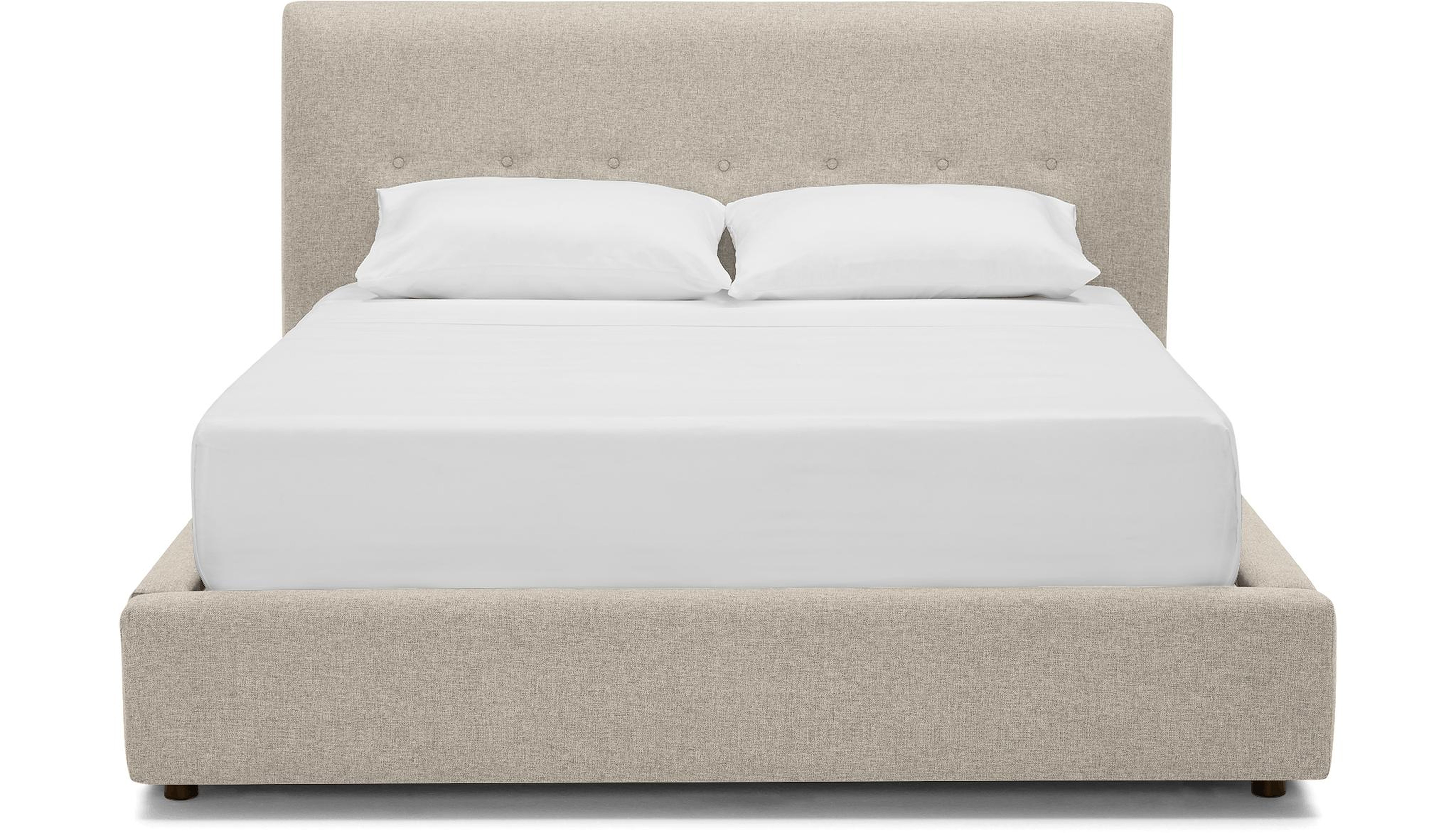 Beige/White Alvin Mid Century Modern Storage Bed - Cody Sandstone - Mocha - Eastern King - Joybird