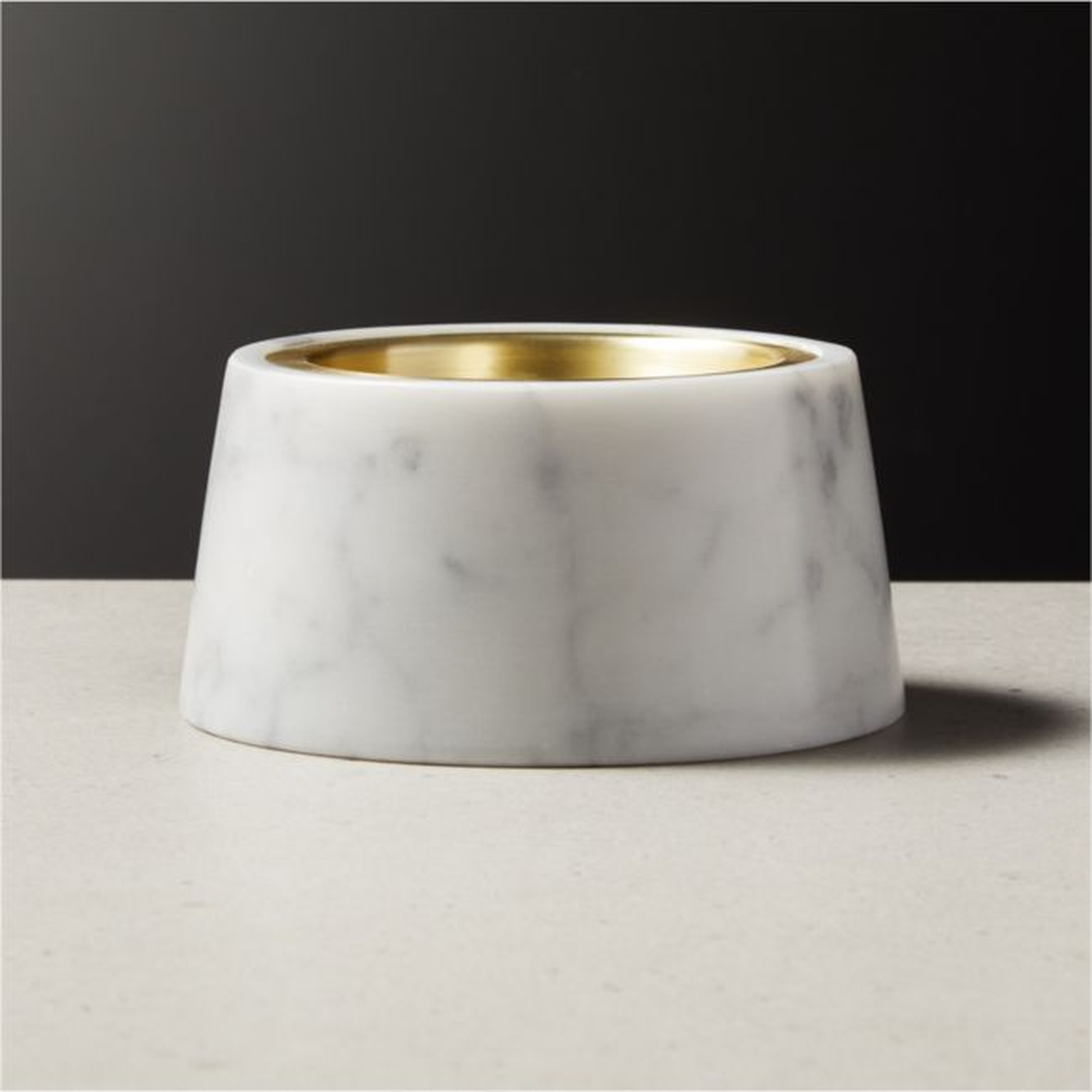 Riley White Marble Pillar Candle Holder - CB2