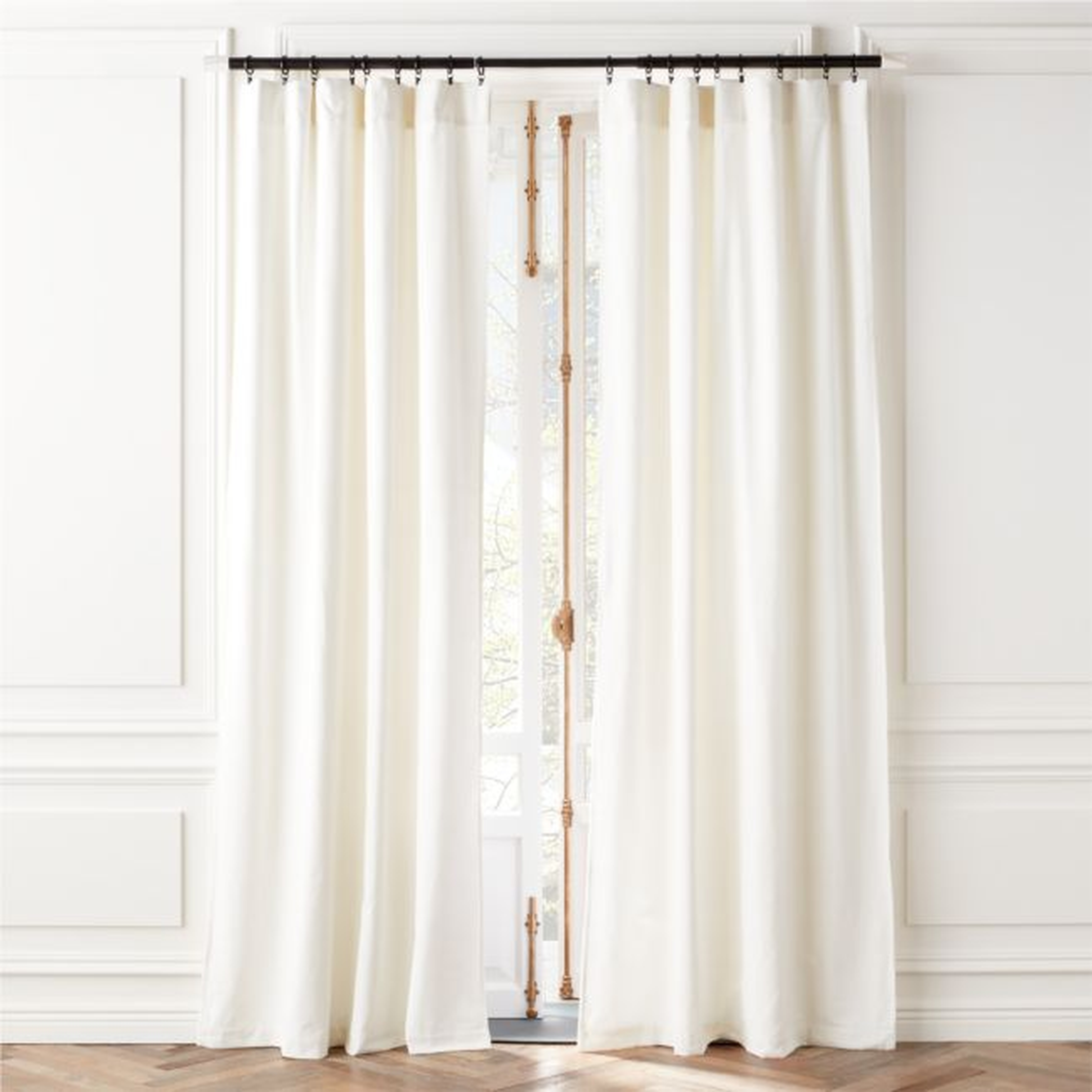 Bright White Velvet Window Curtain Panel 48''x84'' - CB2