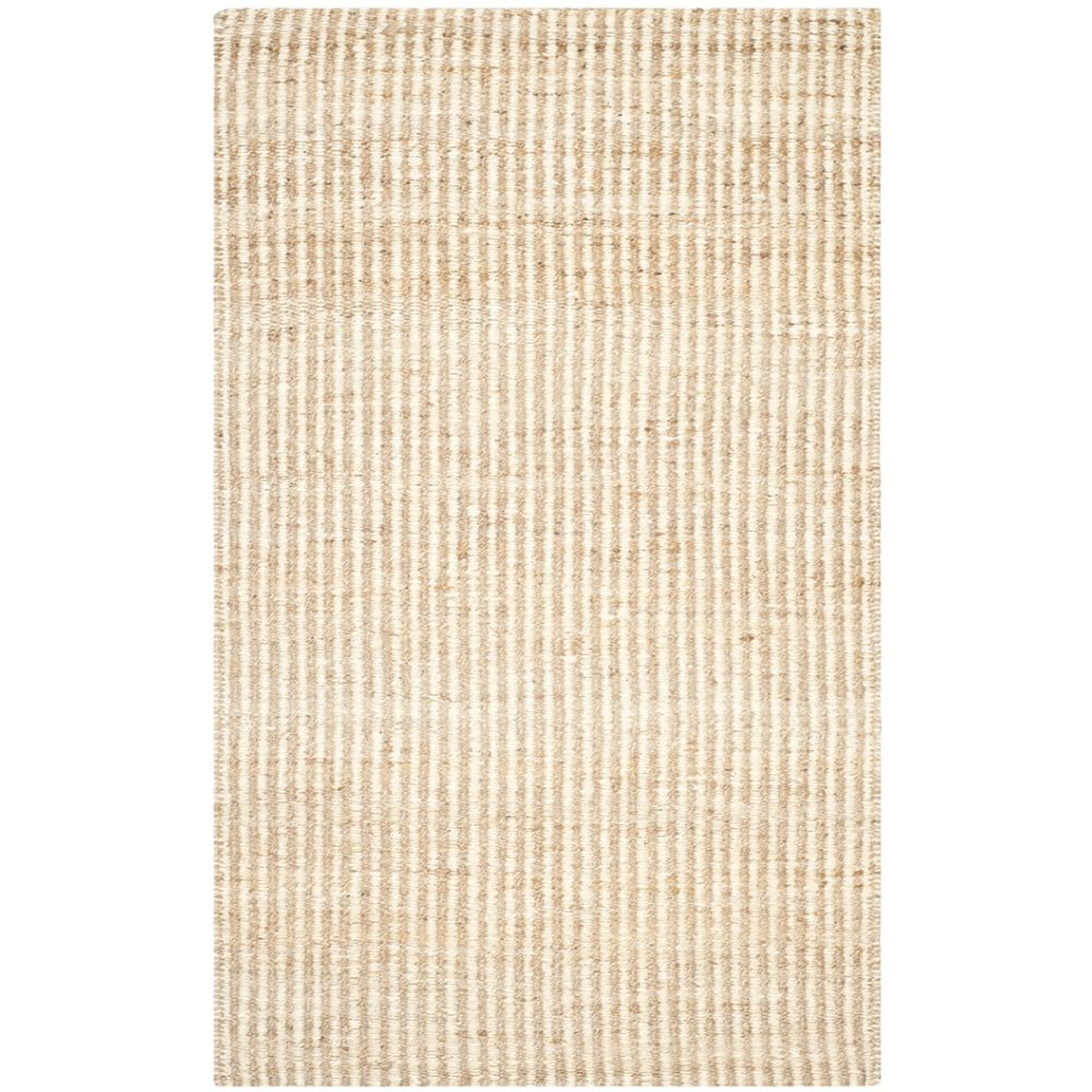 Washed Stripes Jute Rug, 6x9Natural/Ivory - West Elm