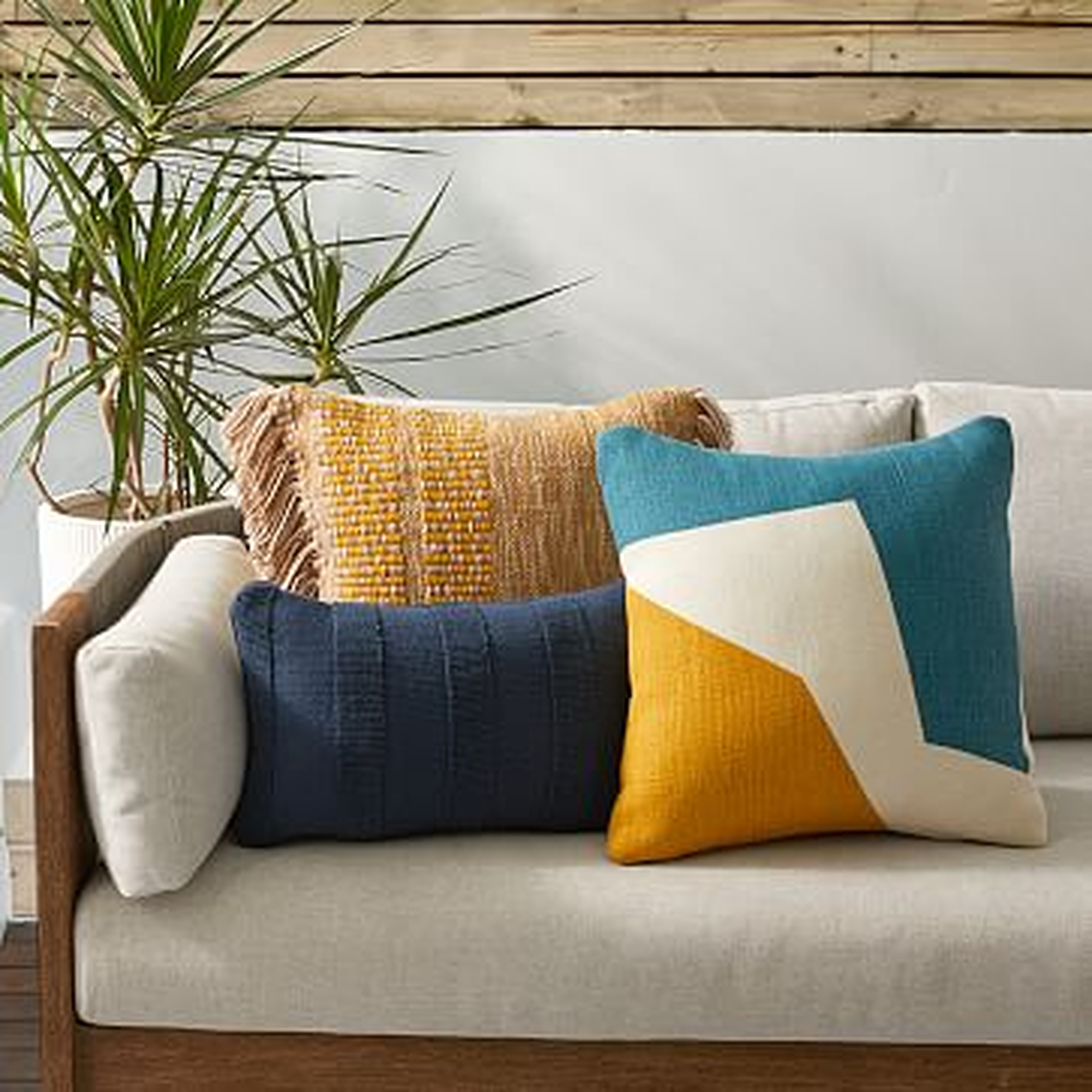 Angled Lines Indoor/Outdoor Pillow Set - West Elm
