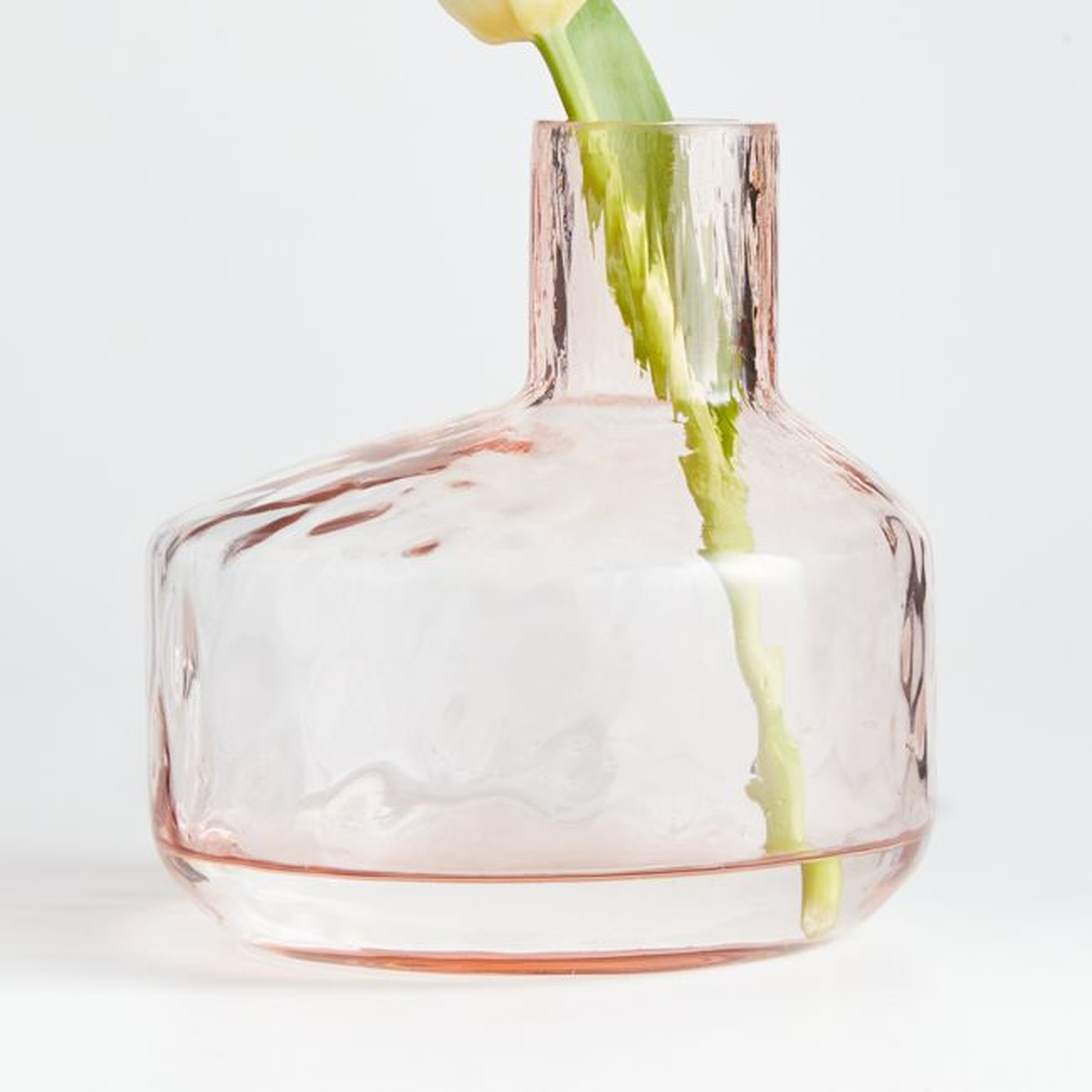 Cecillia Small Pink Glass Vase - Crate and Barrel