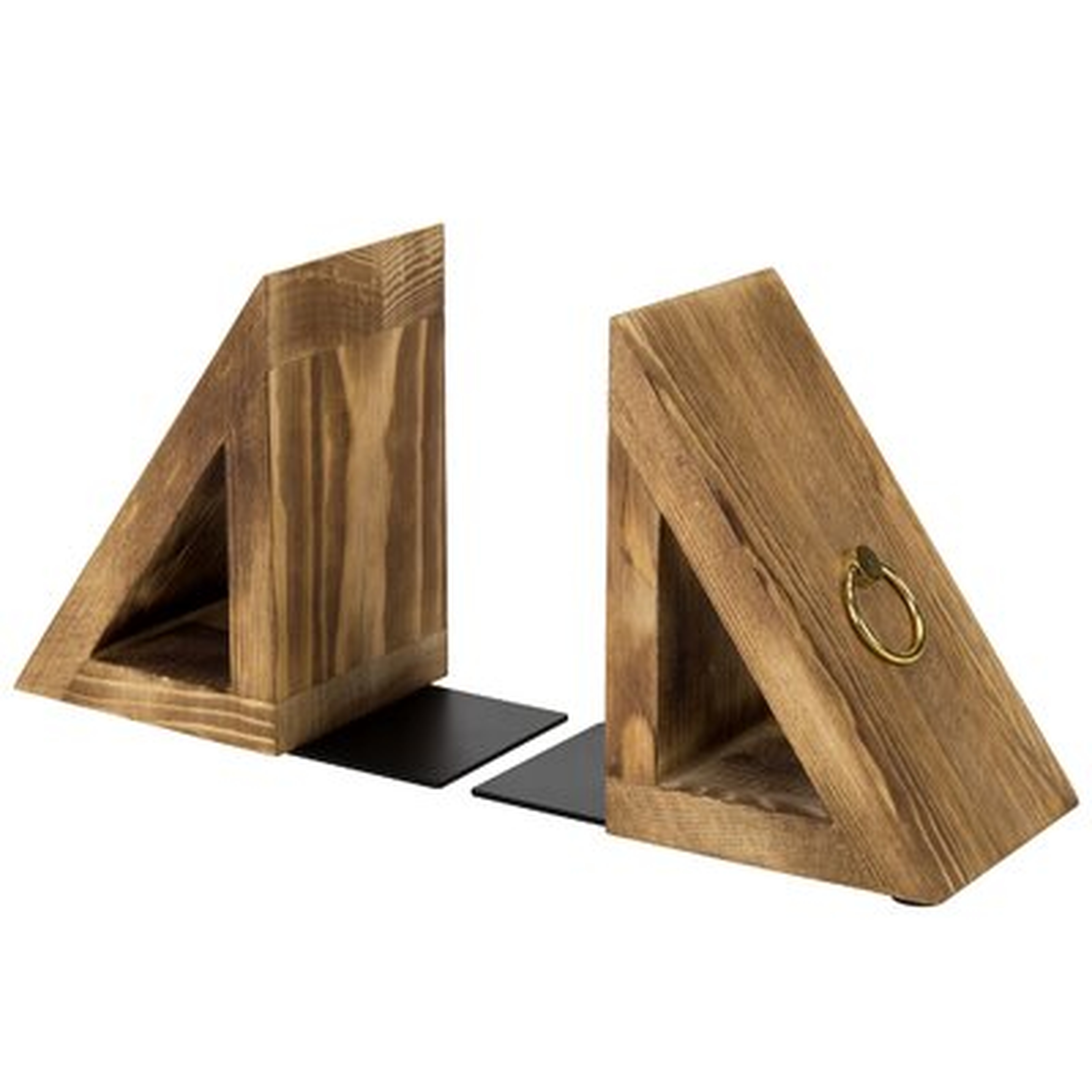 2-Piece Triangular Decorative Desktop Bookends - Wayfair