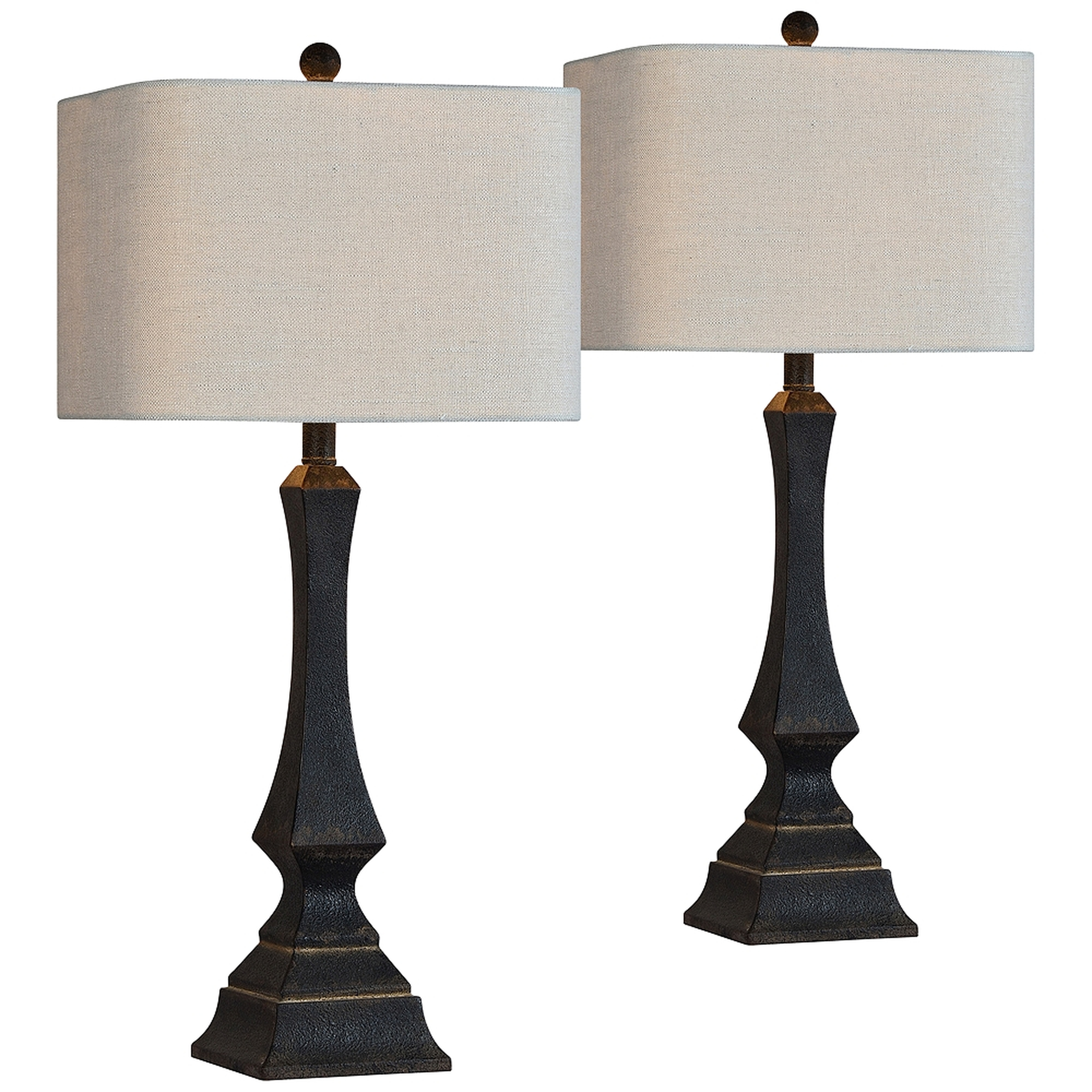 Vincent Slightly Distressed Black Table Lamps Set of 2 - Style # 578N0 - Lamps Plus