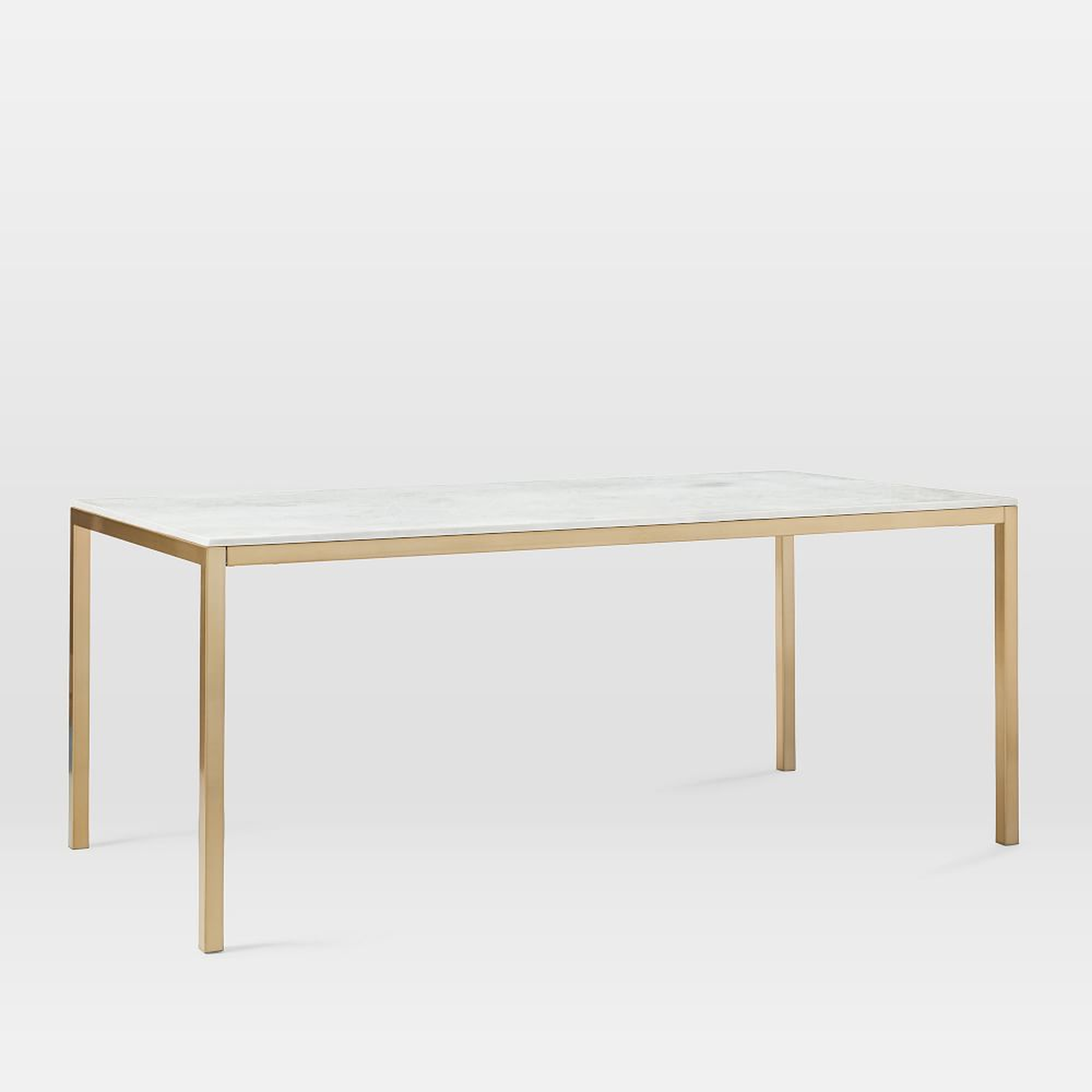Frame 72" Dining Table, Marble, Antique Brass - West Elm