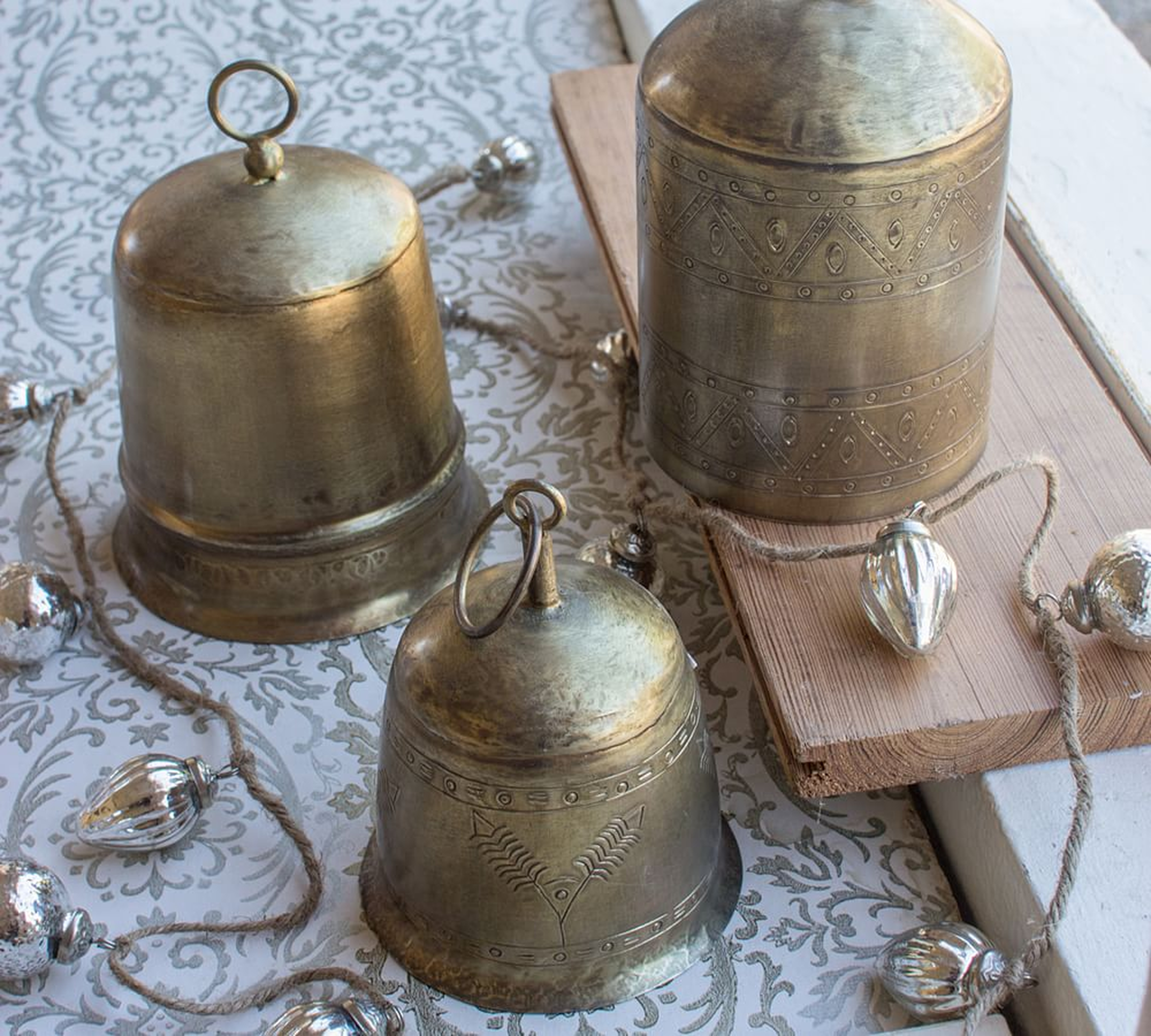 Antique Brass Finished Bells, Set Of 3 - Pottery Barn