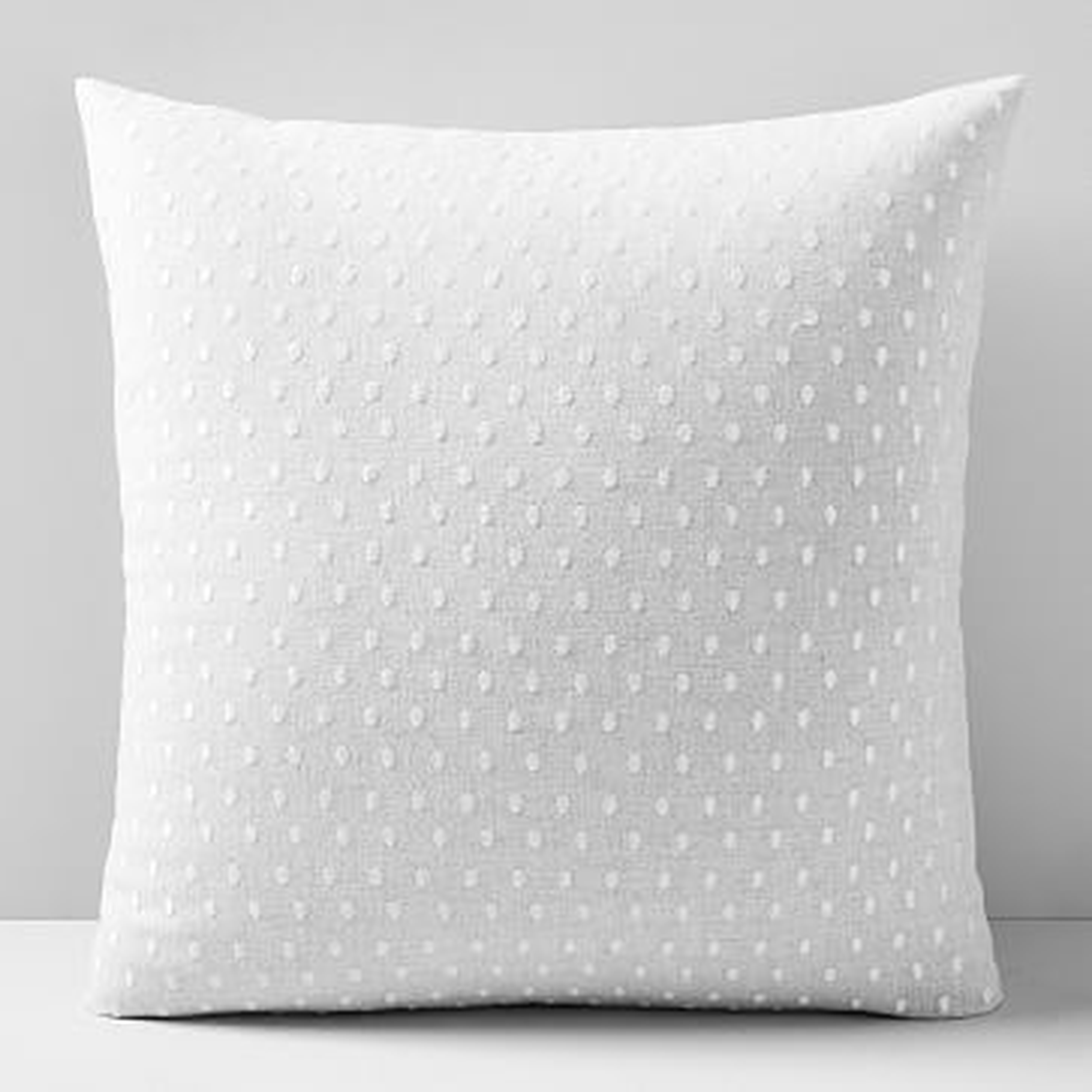 Embroidered Dot Pillow Cover, 20"x20", Frost Gray - West Elm