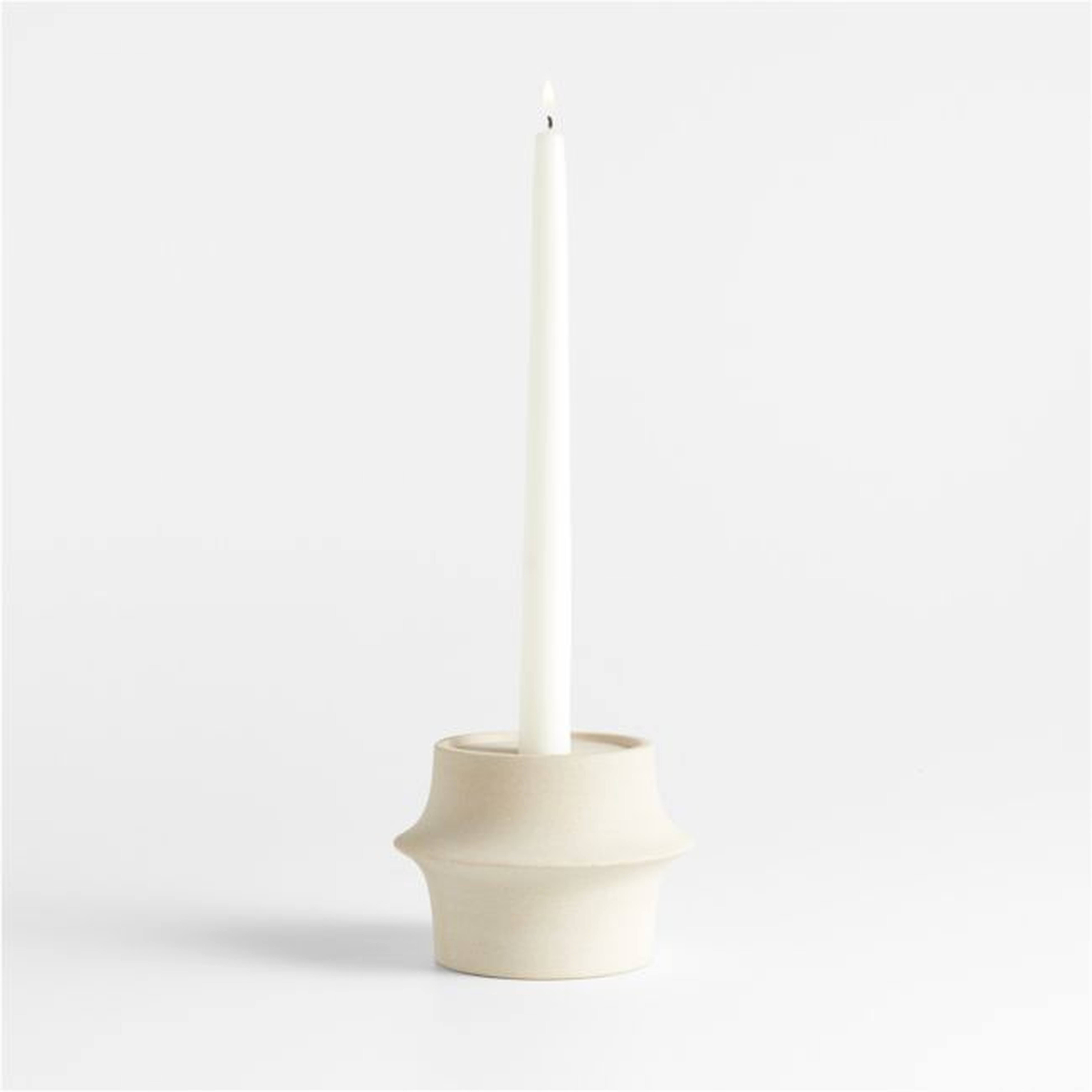 Carter Sandstone Taper/Pillar Candle Holder 3.5" - Crate and Barrel
