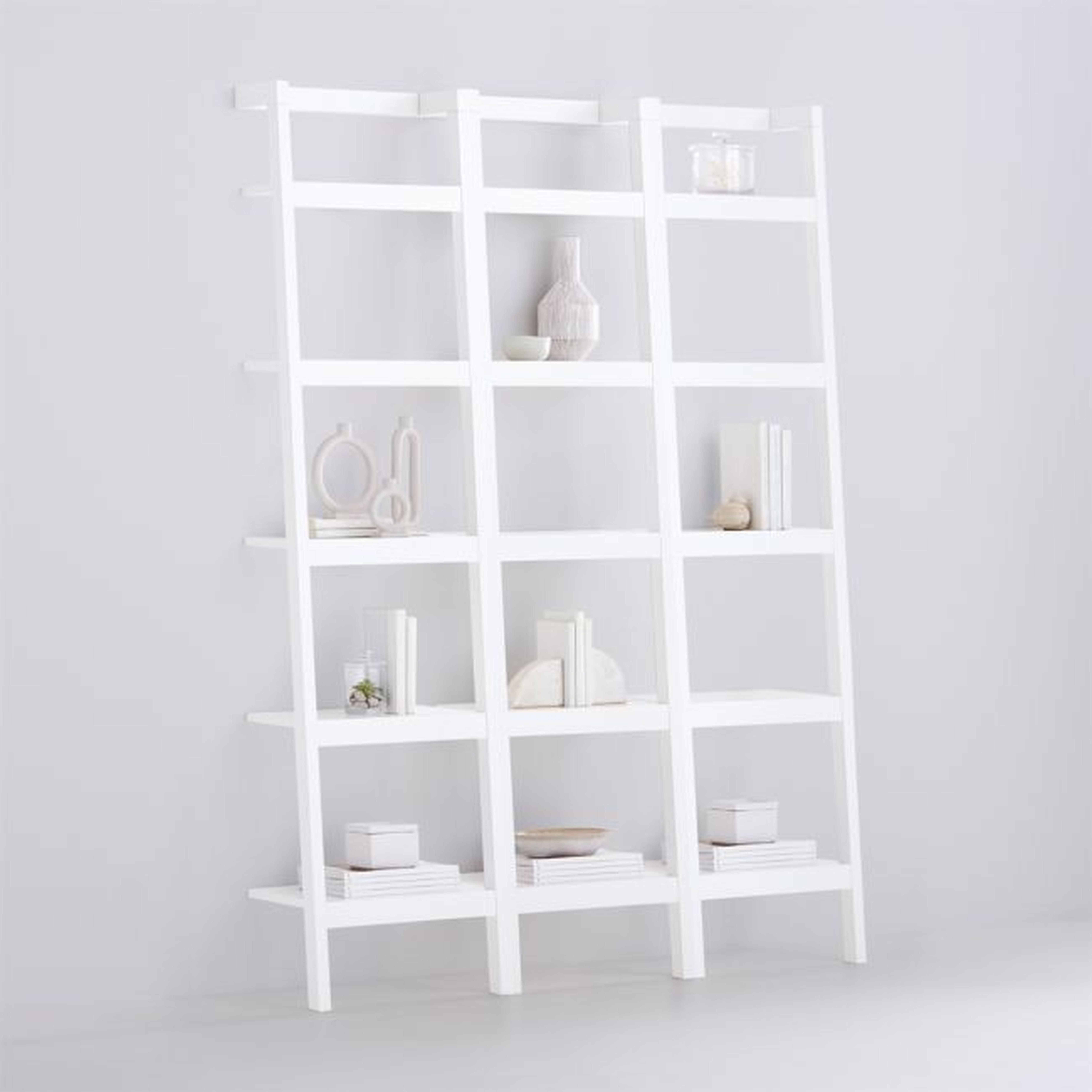 Sawyer White Leaning 18'' Bookcases, Set of 3 - Crate and Barrel