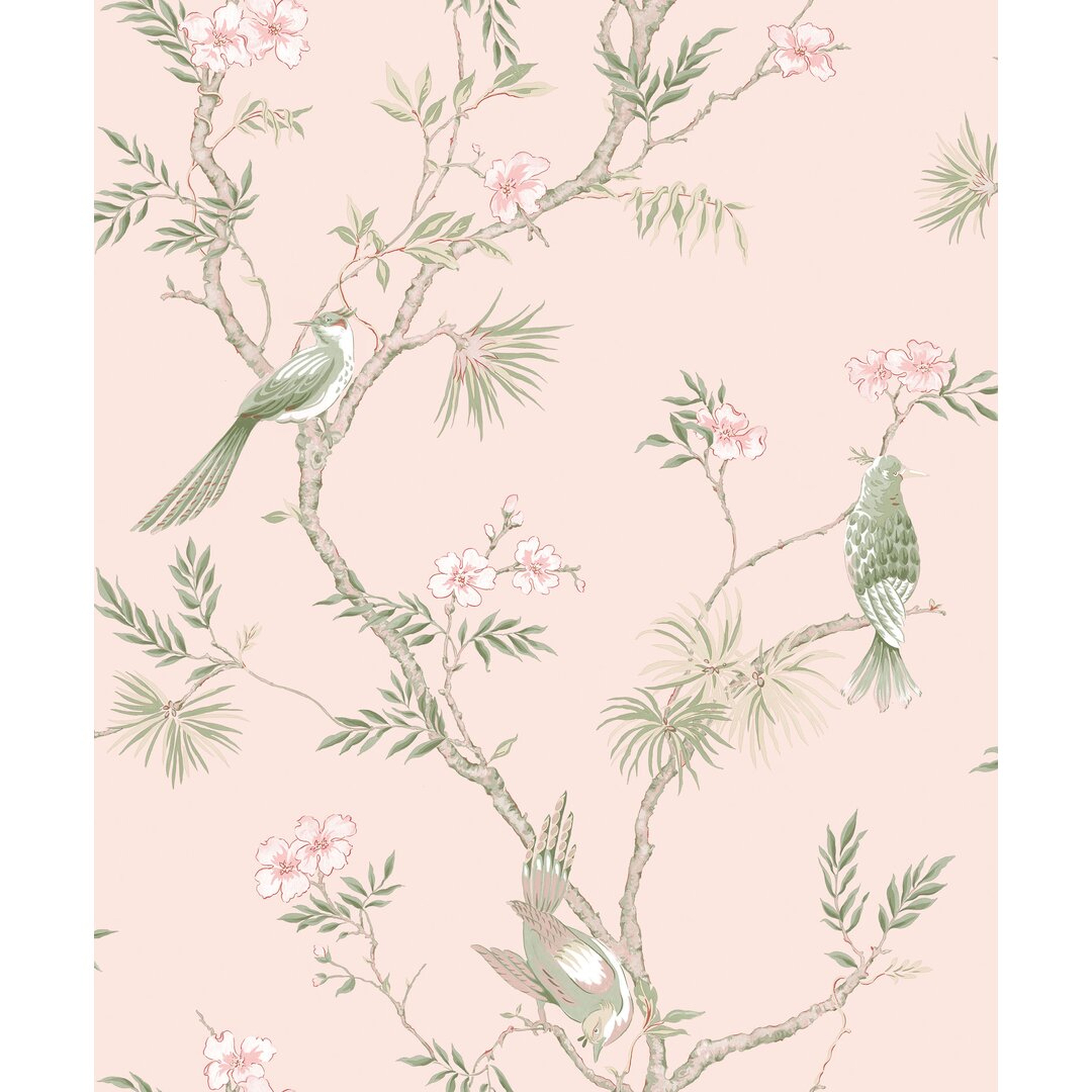 Galerie Wallcoverings Secret Garden Garden Bird Trail Design 33' L x 21""  W Wallpaper Roll - Perigold