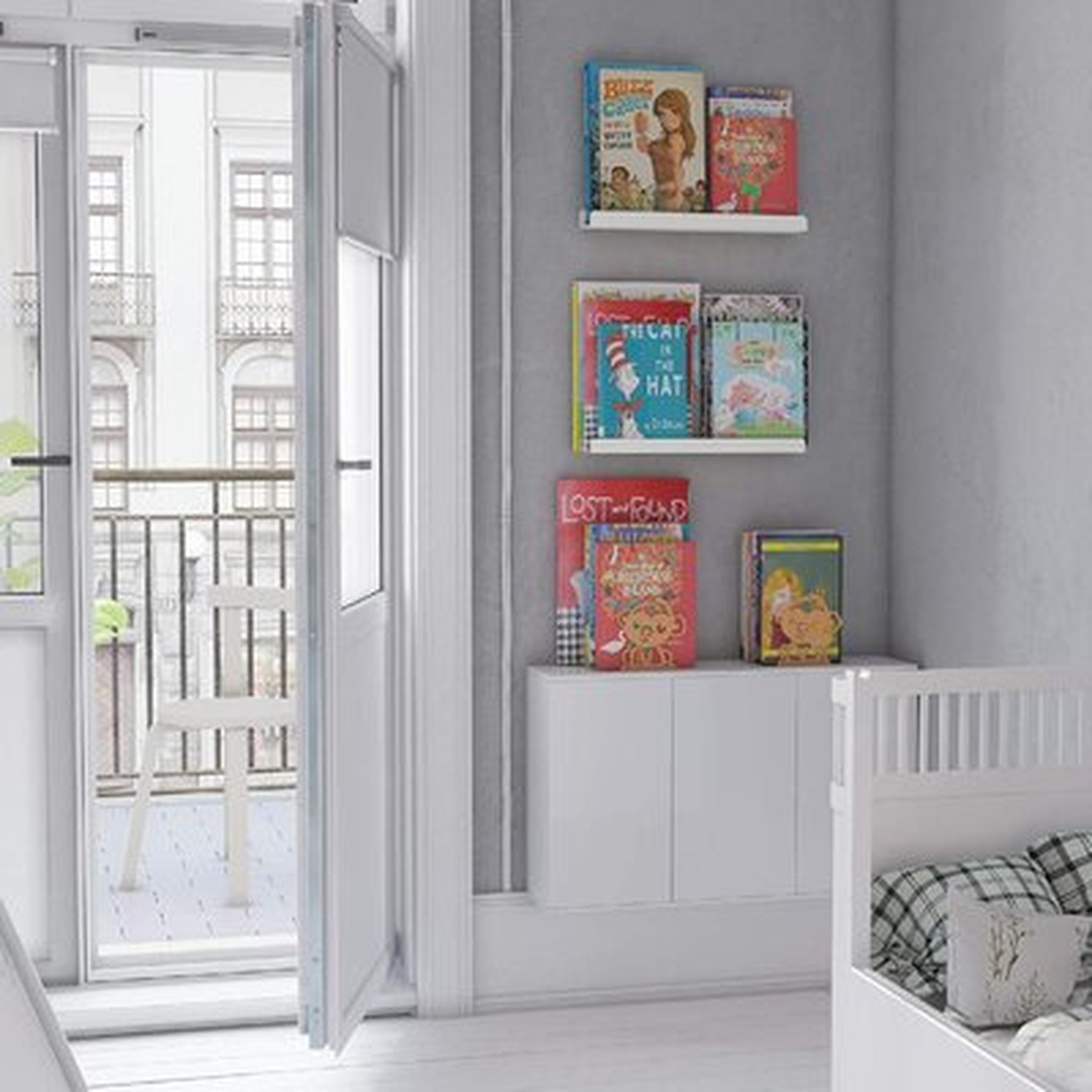 White Floating Shelves For Wall, Kids Bookshelf And Picture Ledge Shelf Set Of 6 For Nursery Décor - Wayfair