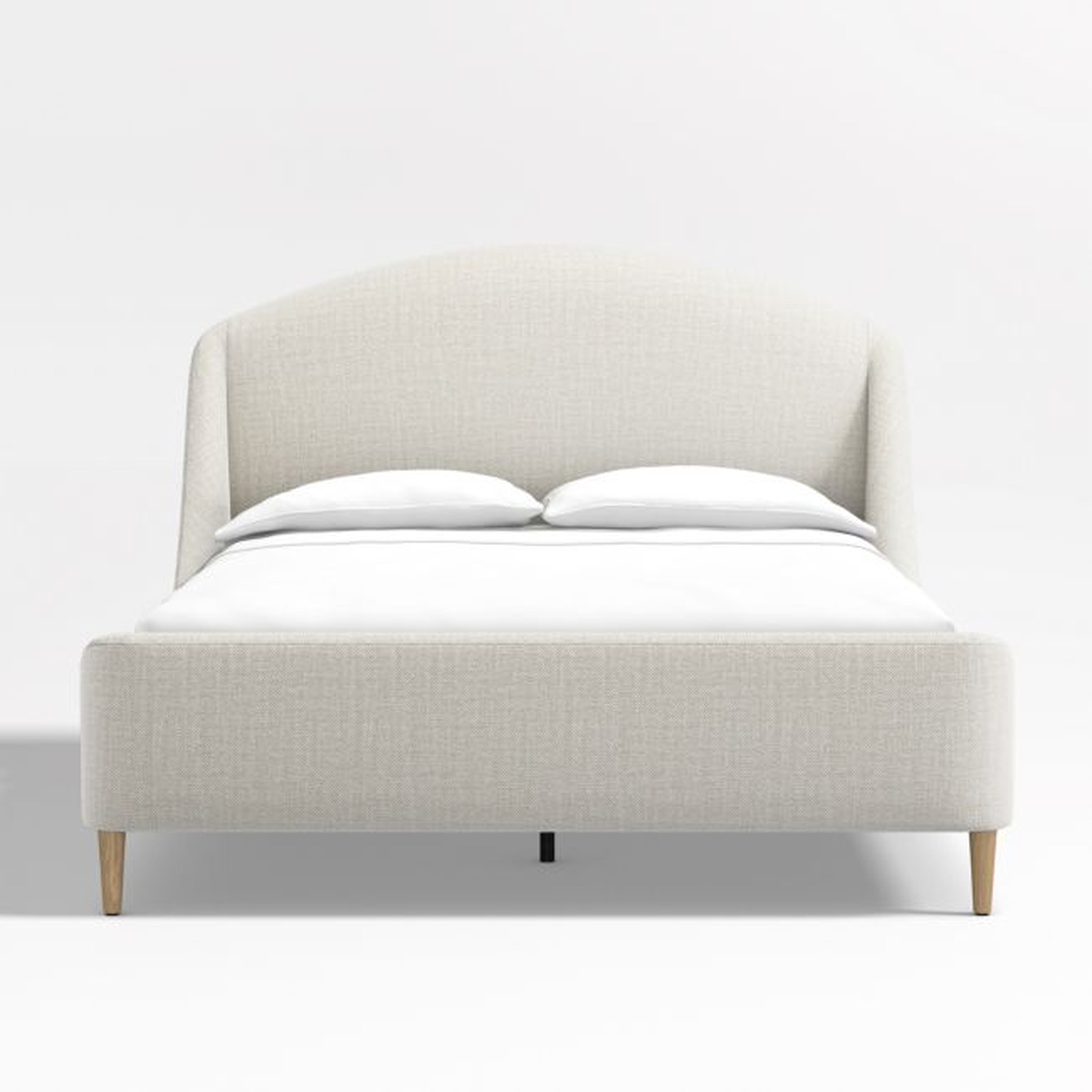 Lafayette Natural Beige Upholstered Queen Bed - Crate and Barrel