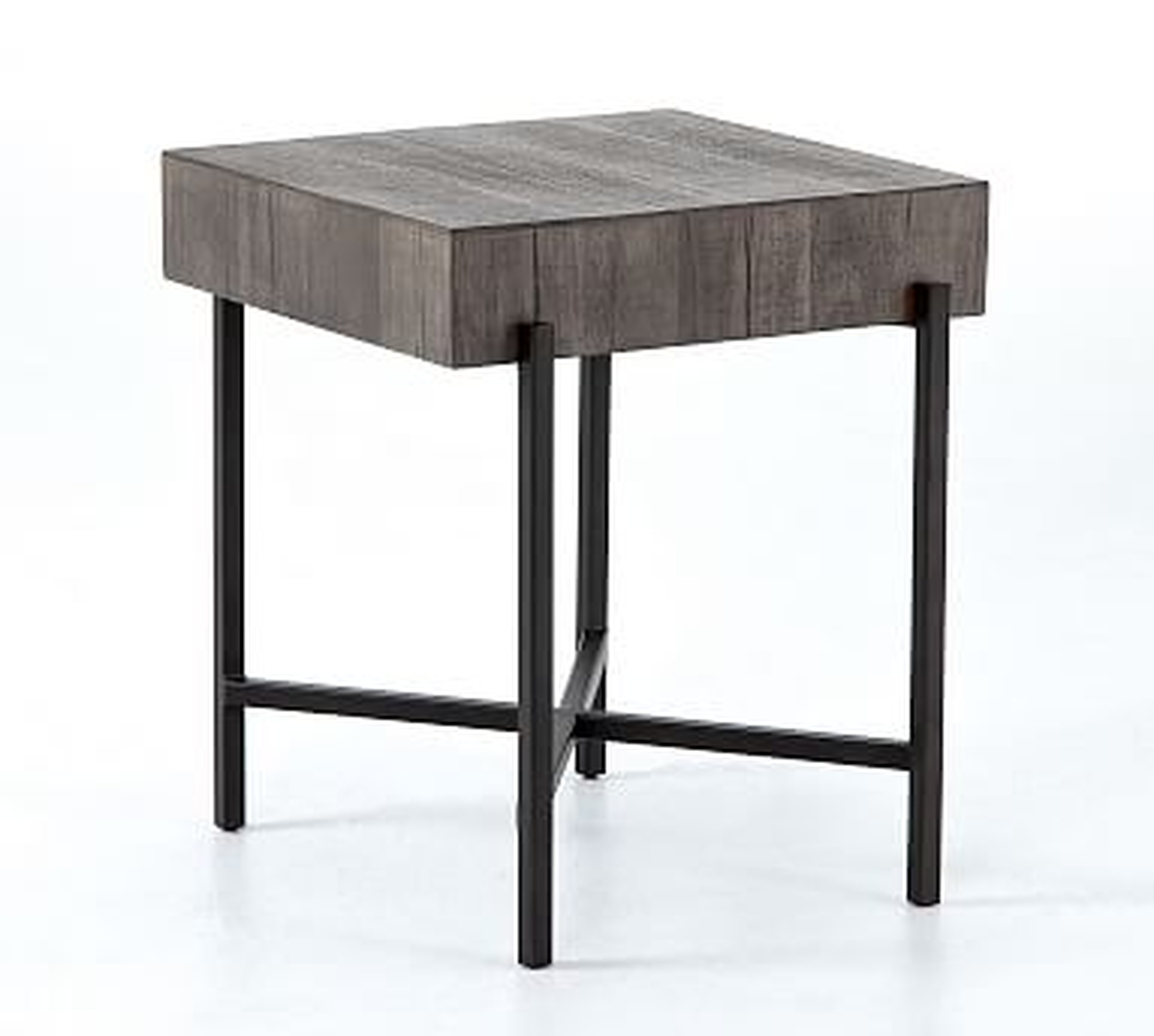 Fargo Reclaimed Wood End Table, Distressed Gray - Pottery Barn