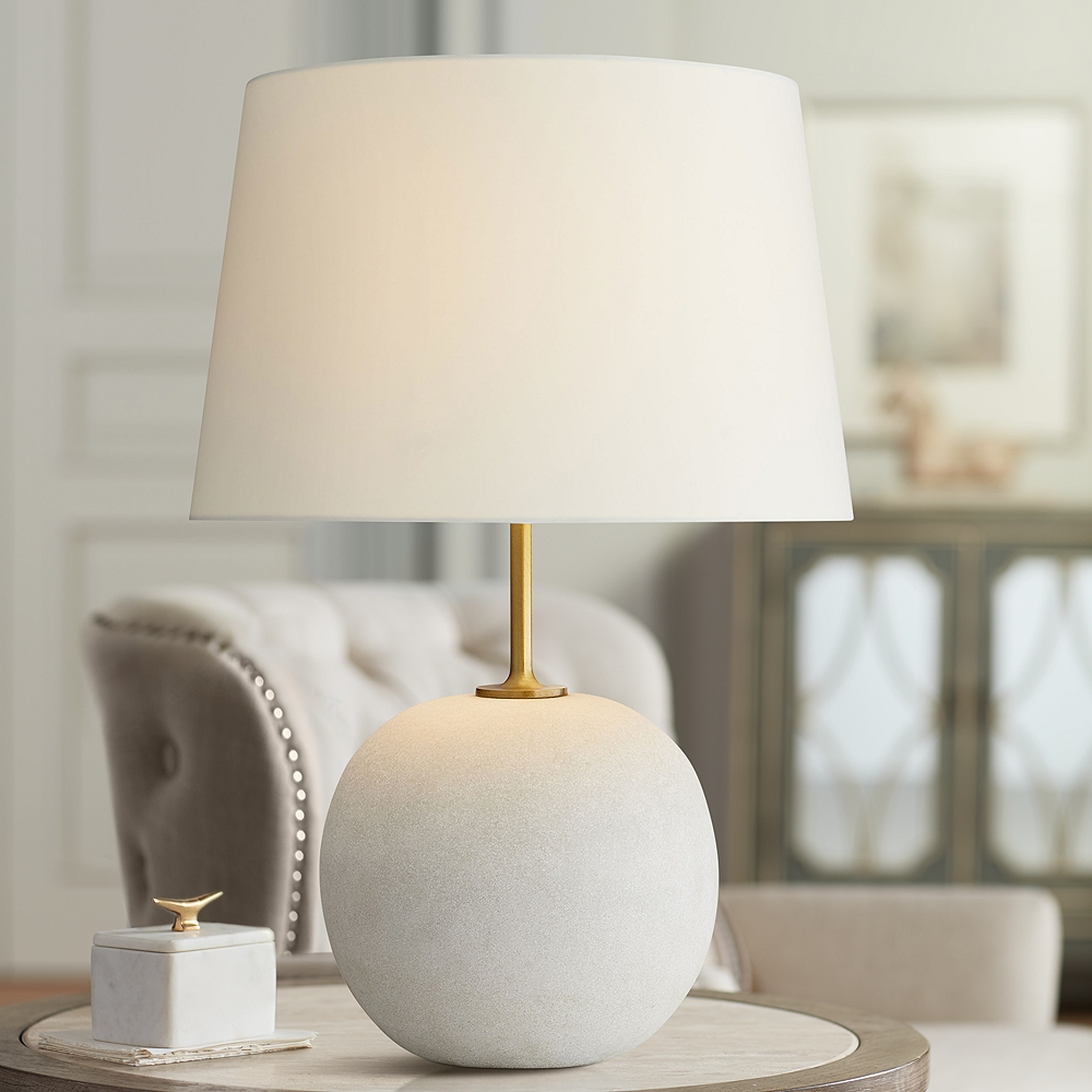 Arteriors Home Colton White Rice Stone Table Lamp - Style # 99C31 - Lamps Plus