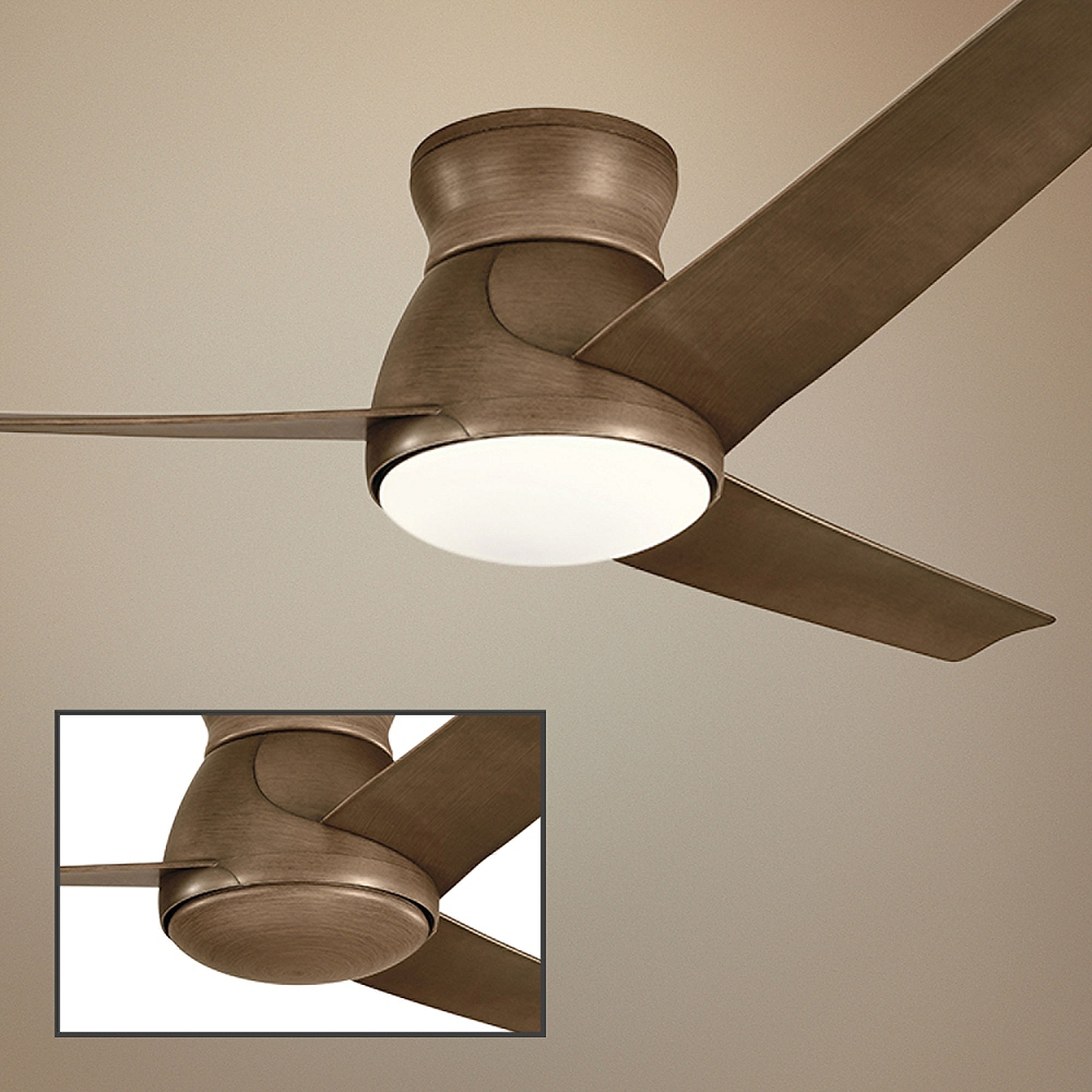 60" Kichler Eris Walnut LED Hugger Ceiling Fan - Style # 63P45 - Lamps Plus