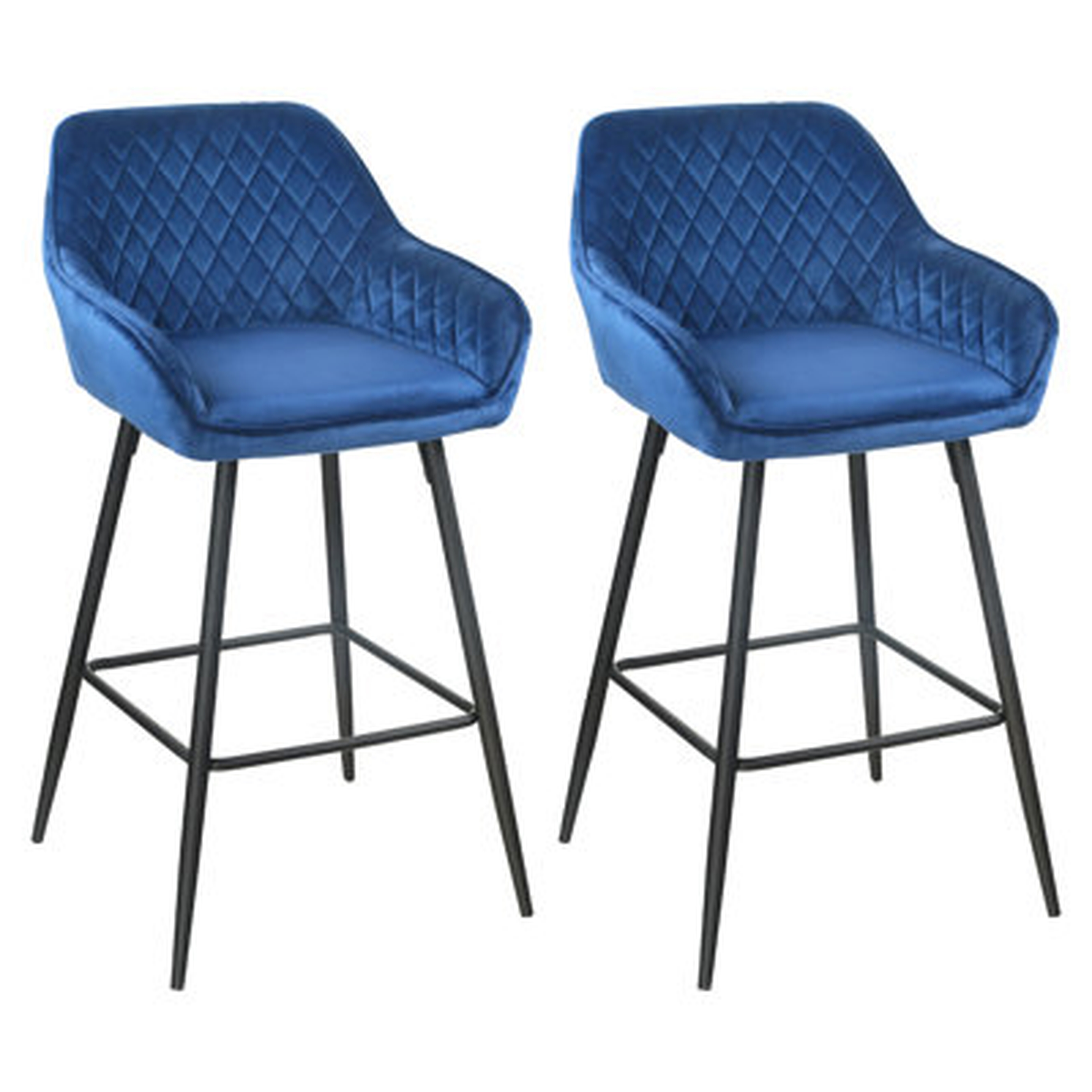 Starlyn Modern Velvet Bar Stools Set Of 2, Counter Height Bar Chairs With Backrest And Footrest,  Comfortable Bar Stools With Arm For Pub, Coffee, Home Kitchen ( 2 Bar Stools) - Wayfair