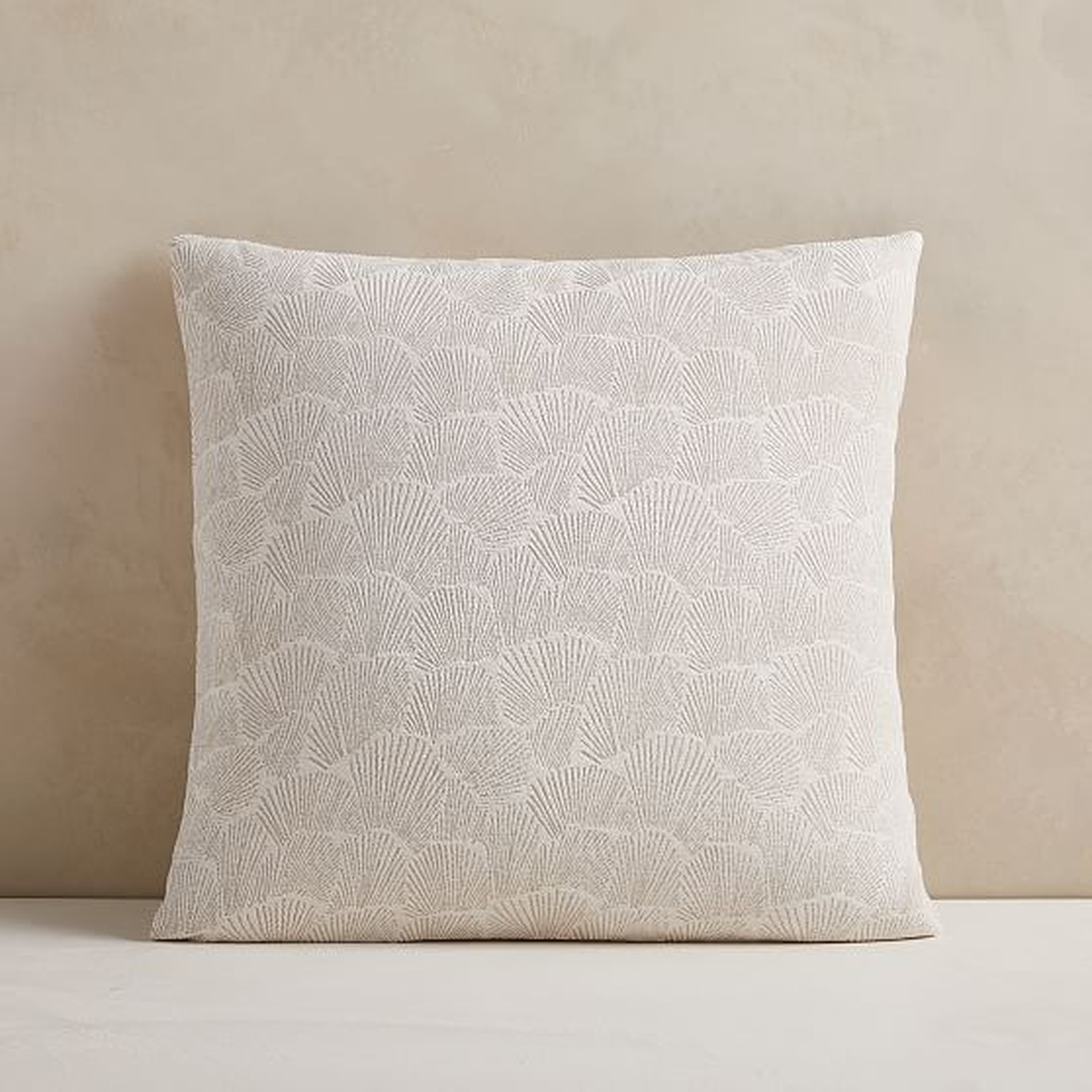 Deco Shells Pillow Cover, 20"x20", White - West Elm
