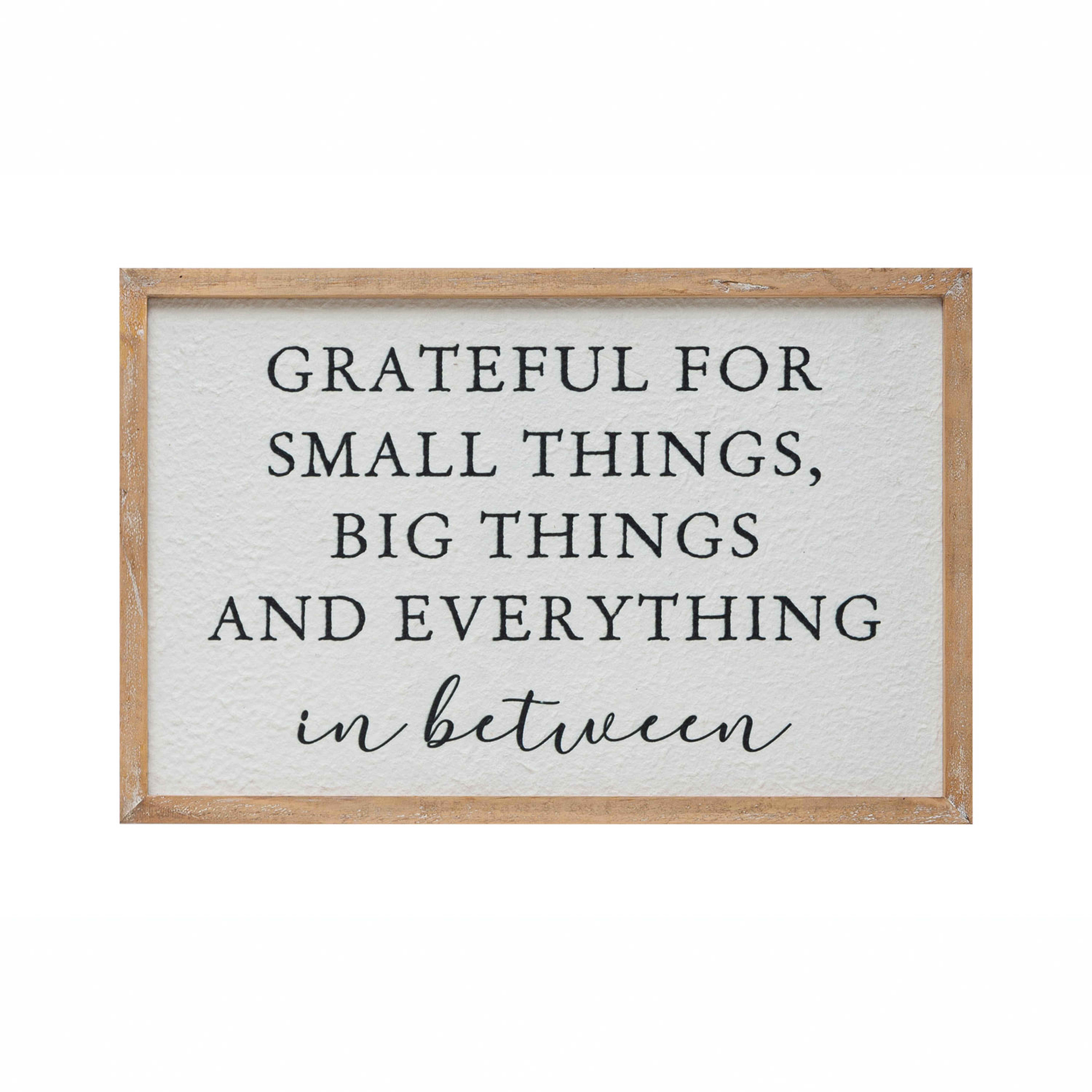 Wood Framed Wall Décor "Grateful?" - Creative Co-Op