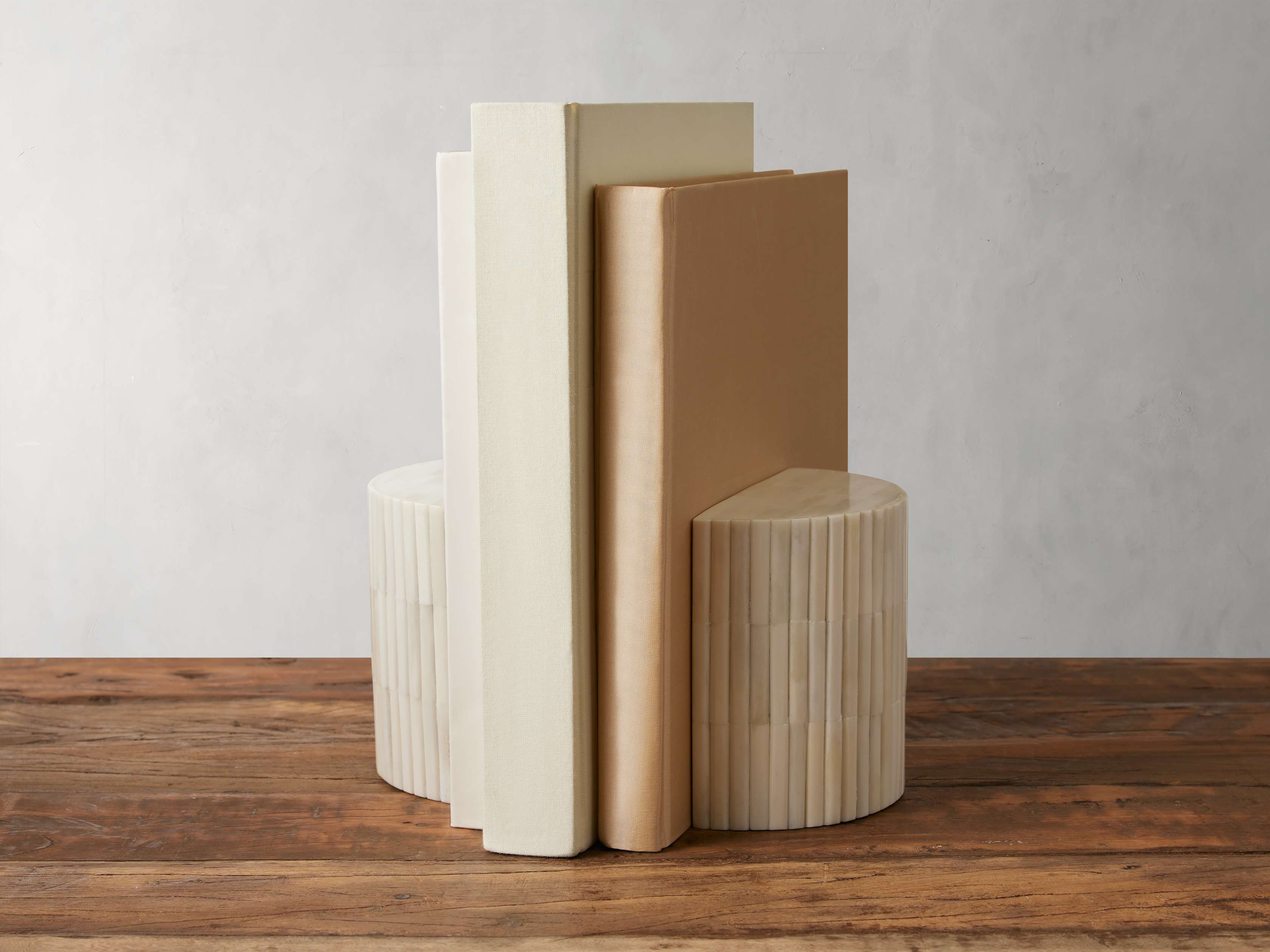 Jimena Bookends in Bone White - Arhaus