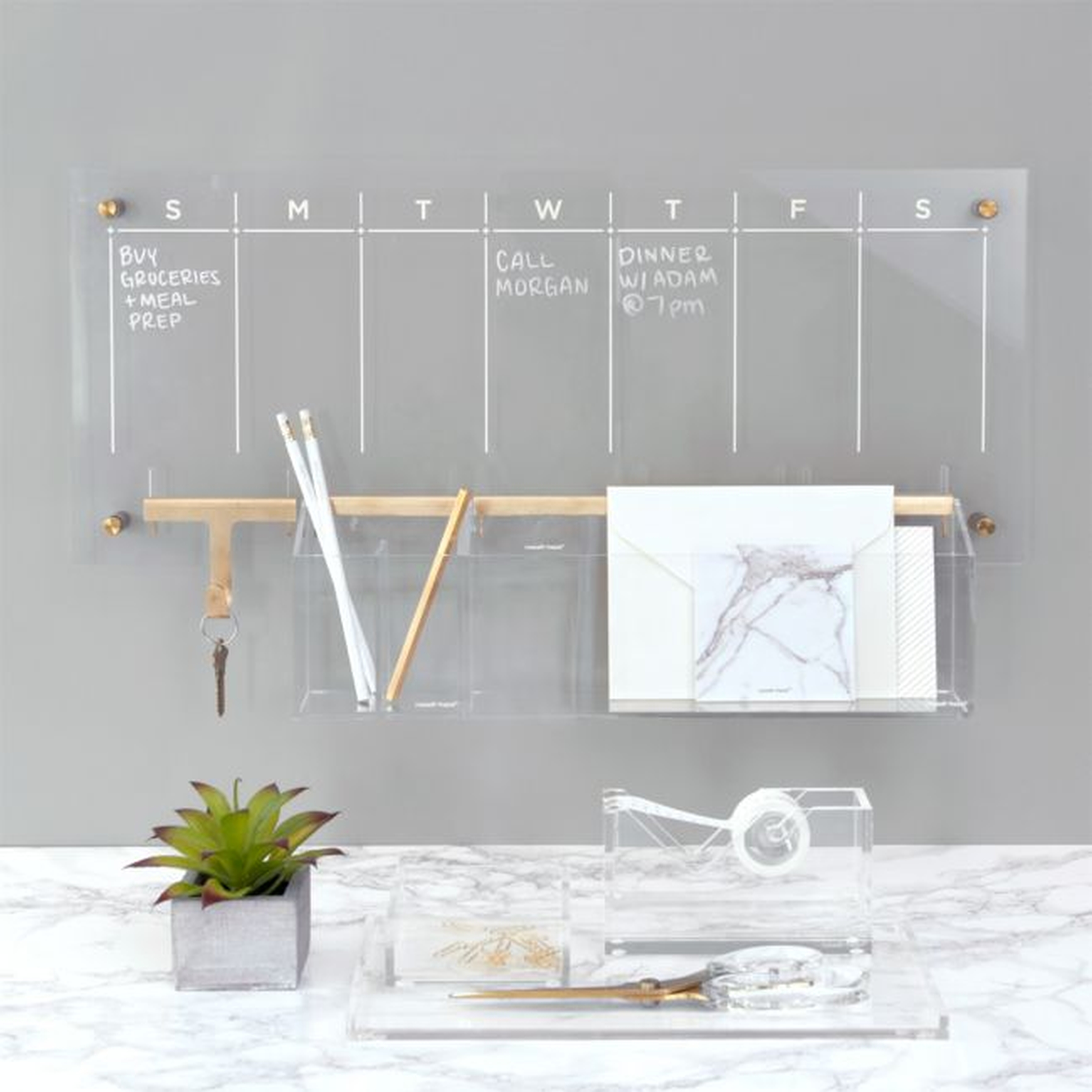 Russell + Hazel Acrylic Weekly Dry-Erase Calendar - Crate and Barrel