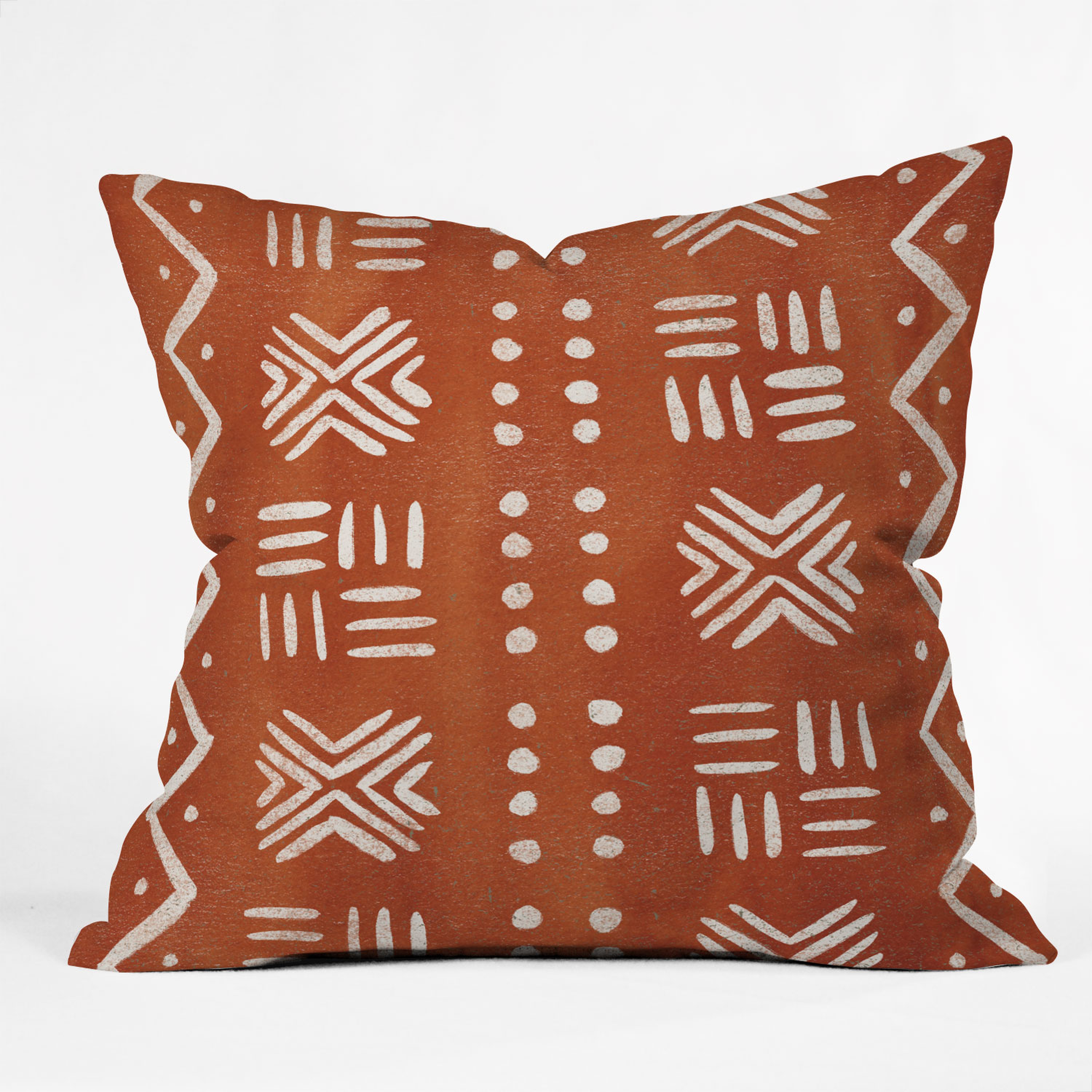 Mud Cloth Rust by Pauline Stanley - Outdoor Throw Pillow 20" x 20" - Wander Print Co.
