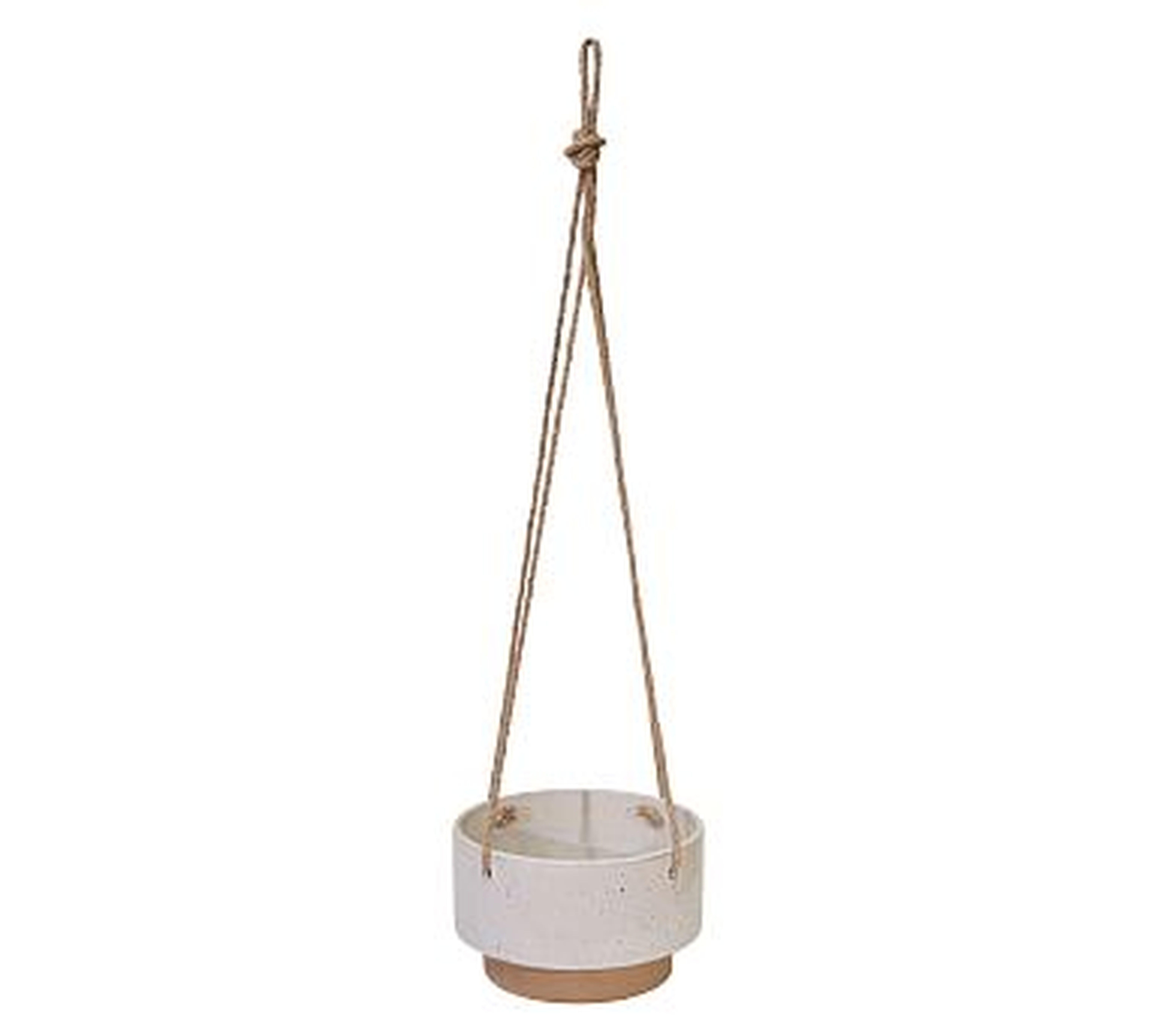 Claire White Speckled Ceramic Hanging Planter - Pottery Barn