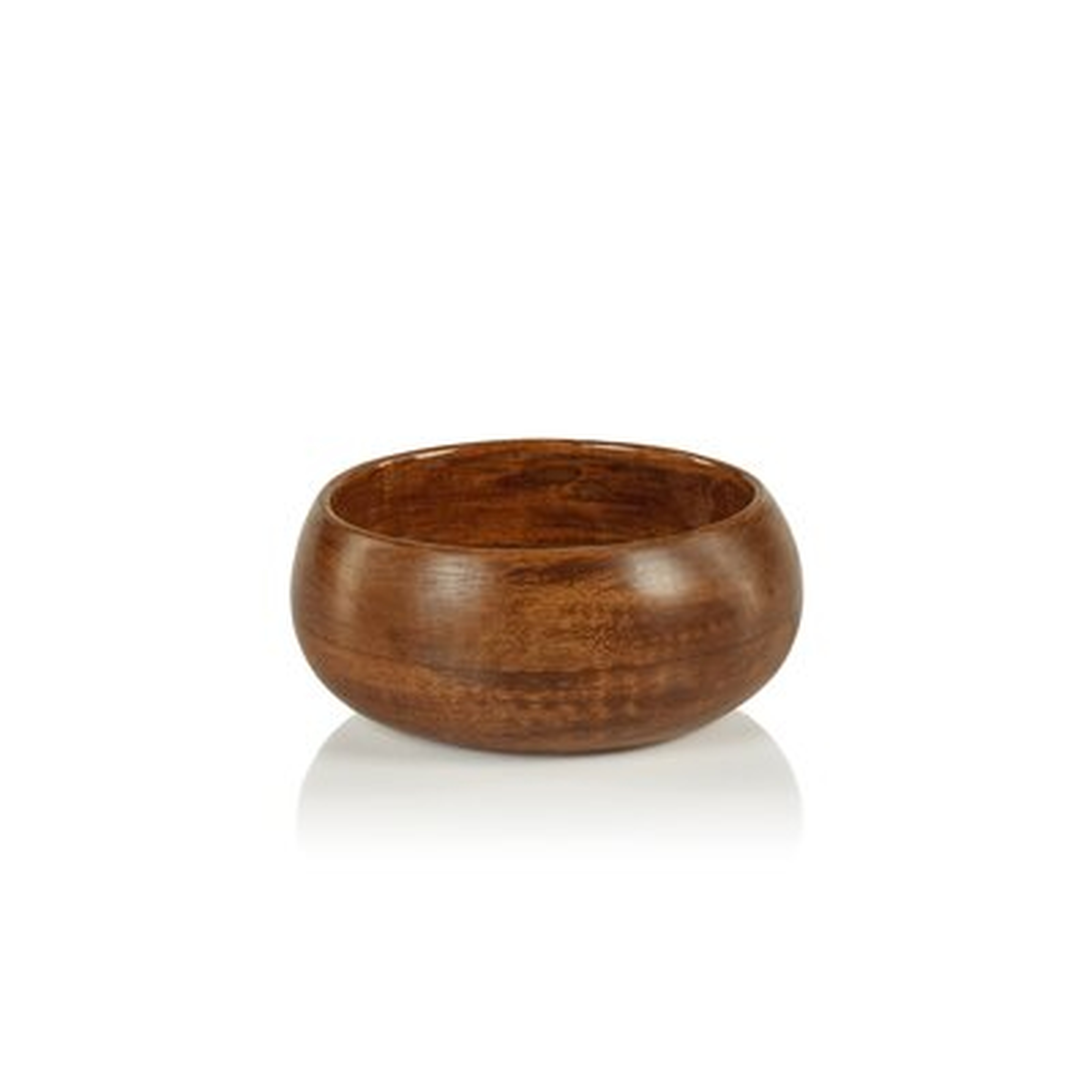 Kylemore Round Mango Wood Bowl In Walnut Enamel - Wayfair