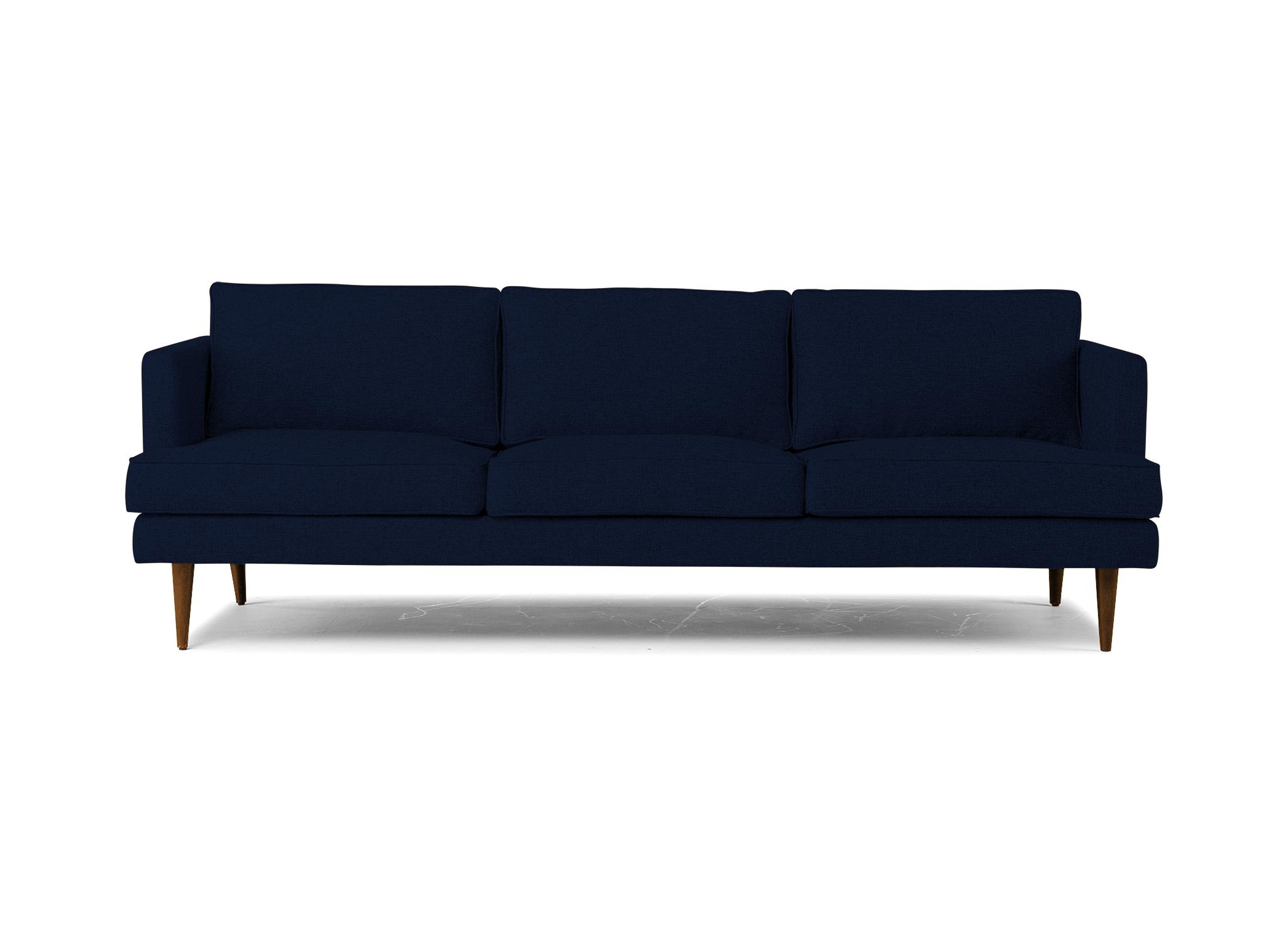 Blue Preston Mid Century Modern Grand Sofa - Royale Cobalt - Mocha - Joybird