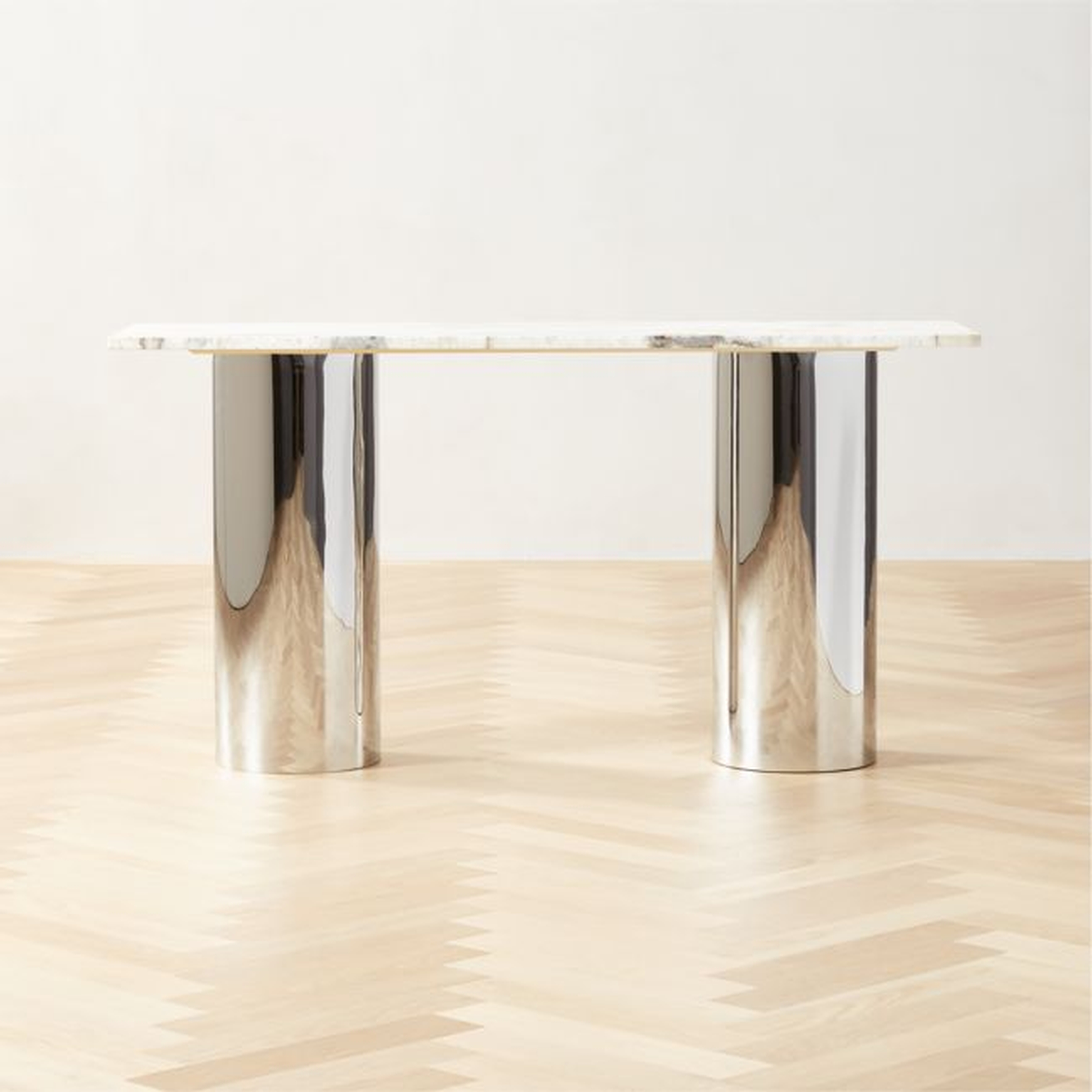 Luca White Marble Console Table - CB2