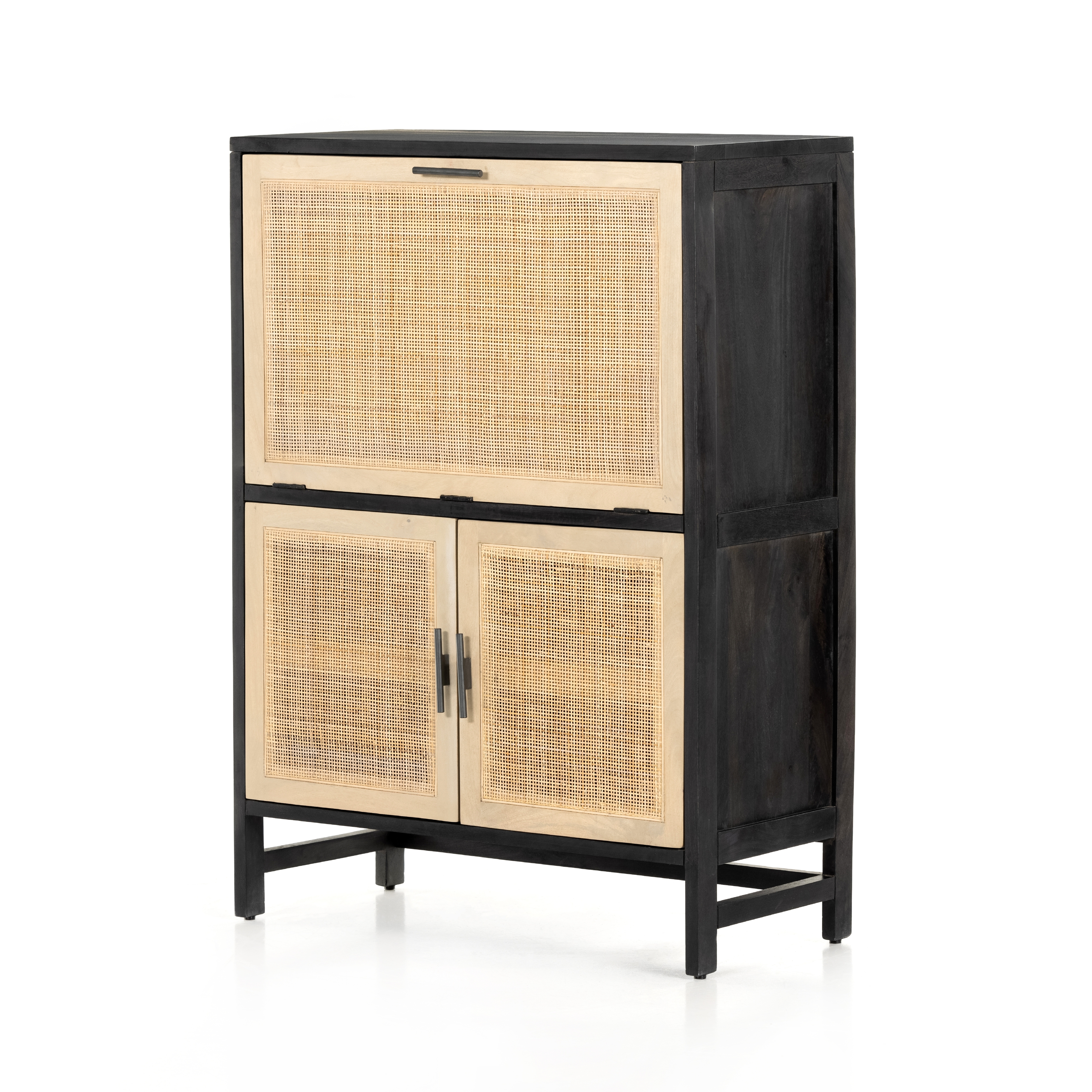 Caprice Bar Cabinet-Black Wash Mango - Four Hands
