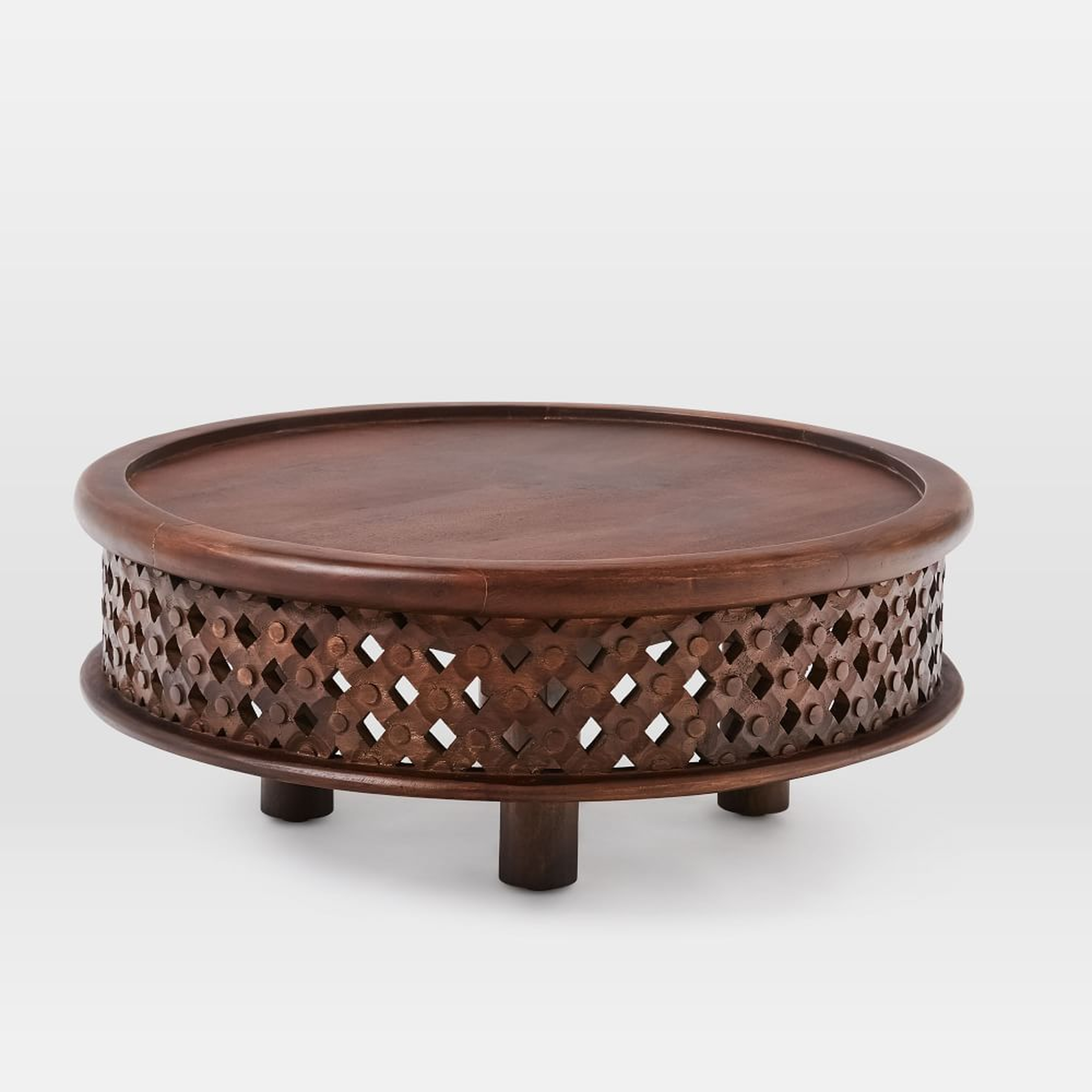 Carved Wood Coffee Table, Cafe - West Elm