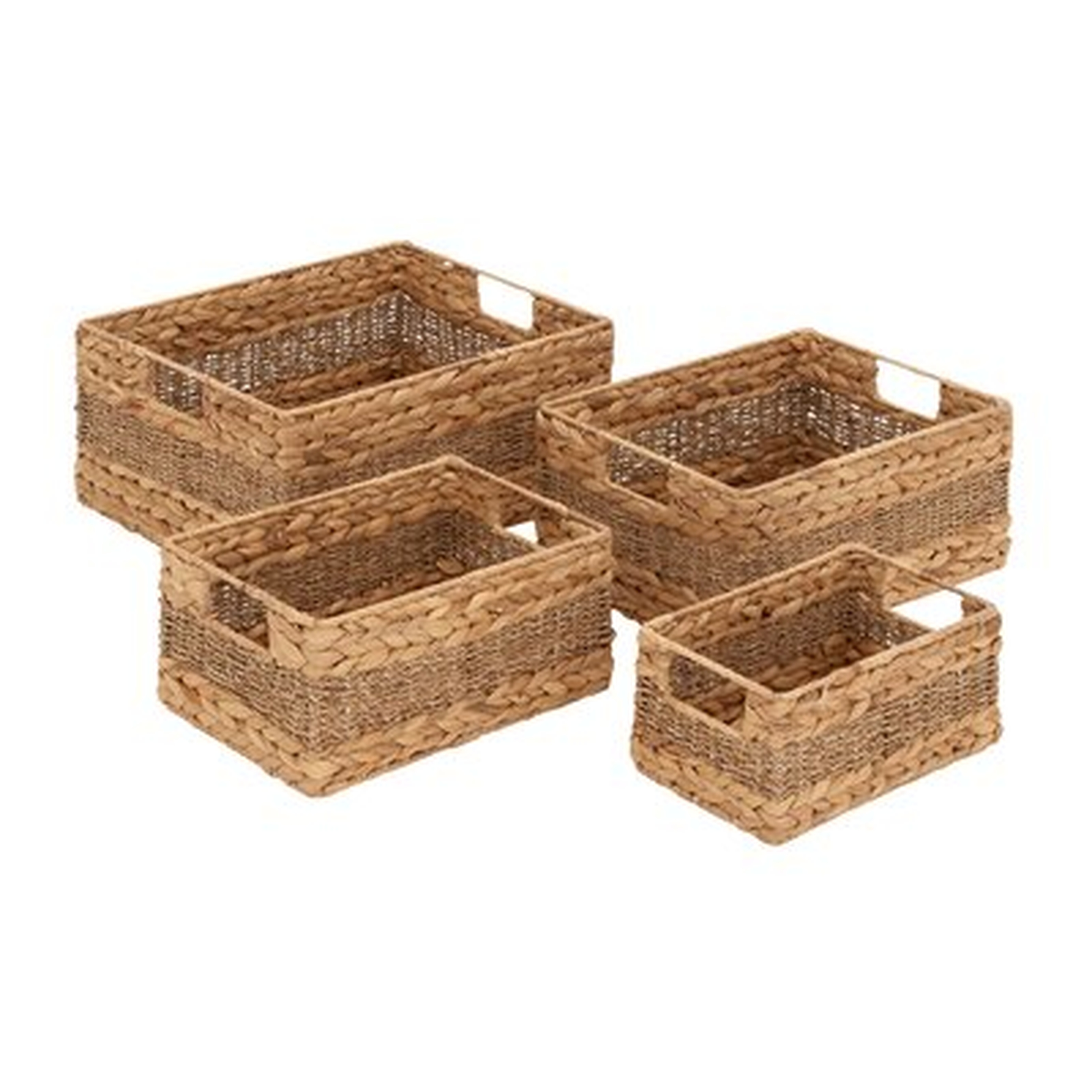 4 Piece Wicker/Rattan Basket Set - Wayfair