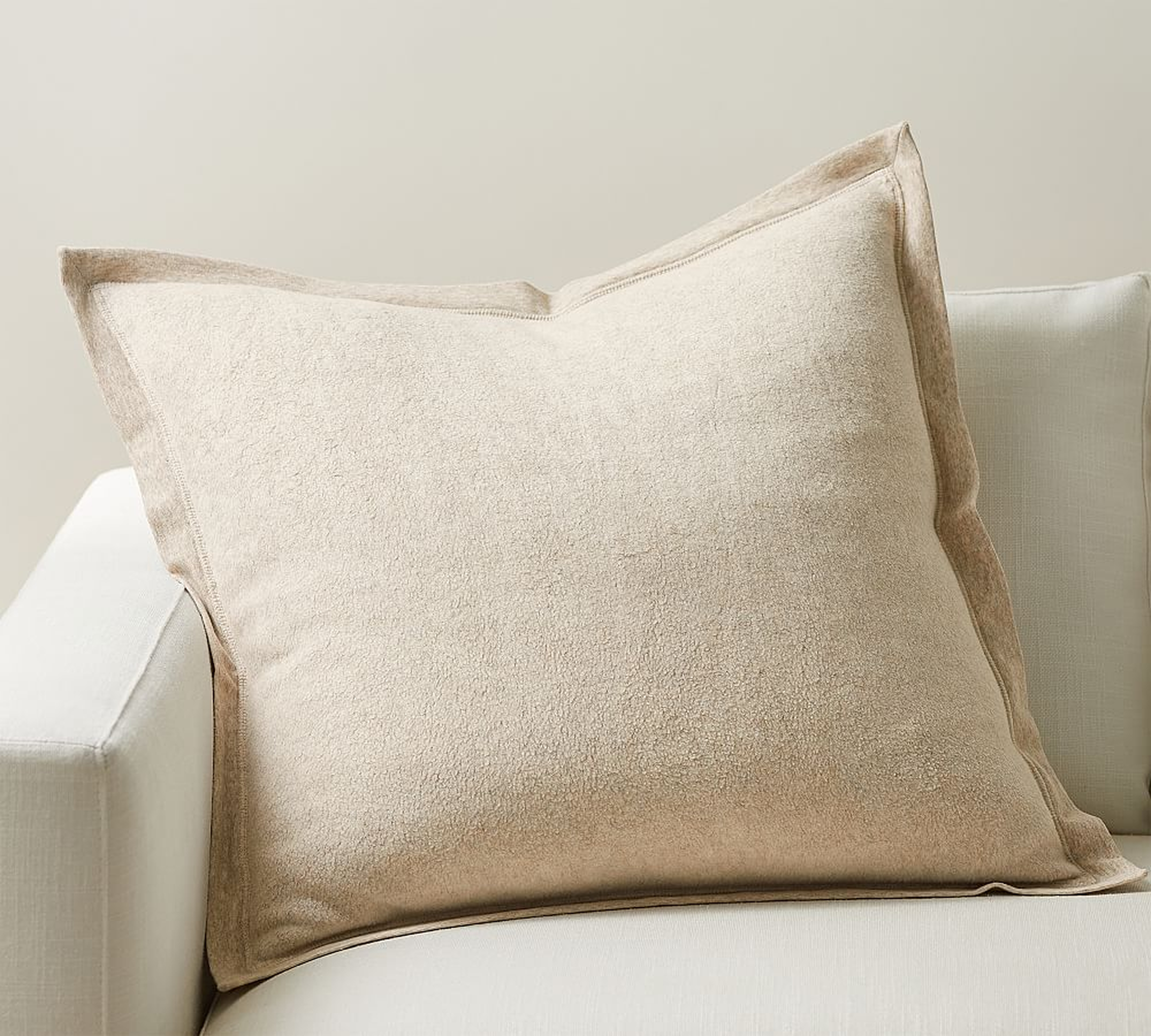 Cozy Fleece Pillow Cover, 22" x 22", Oatmeal - Pottery Barn