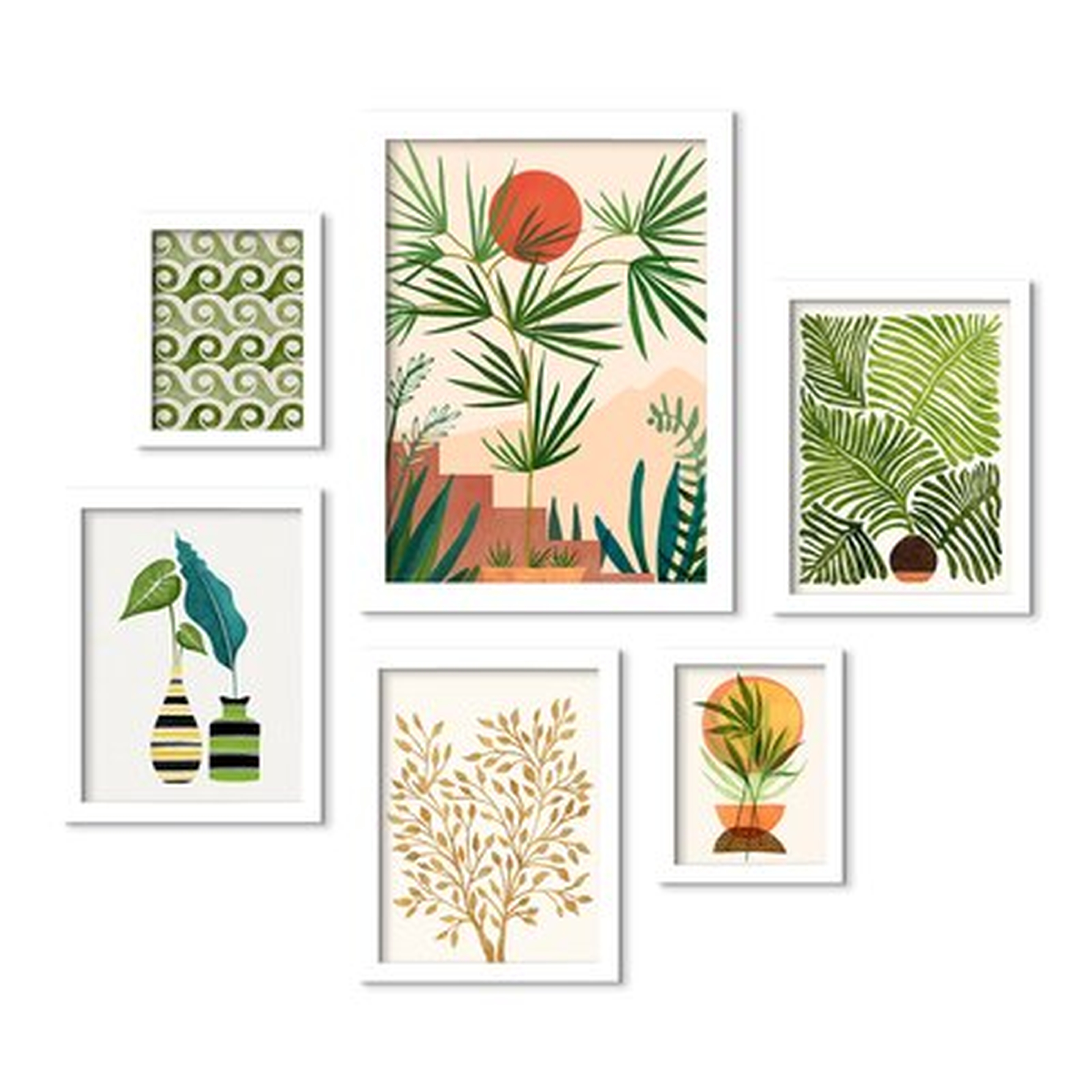 Weekend in Mojave by Modern Tropical - 6 Piece Picture Frame Print Set on Paper - Wayfair