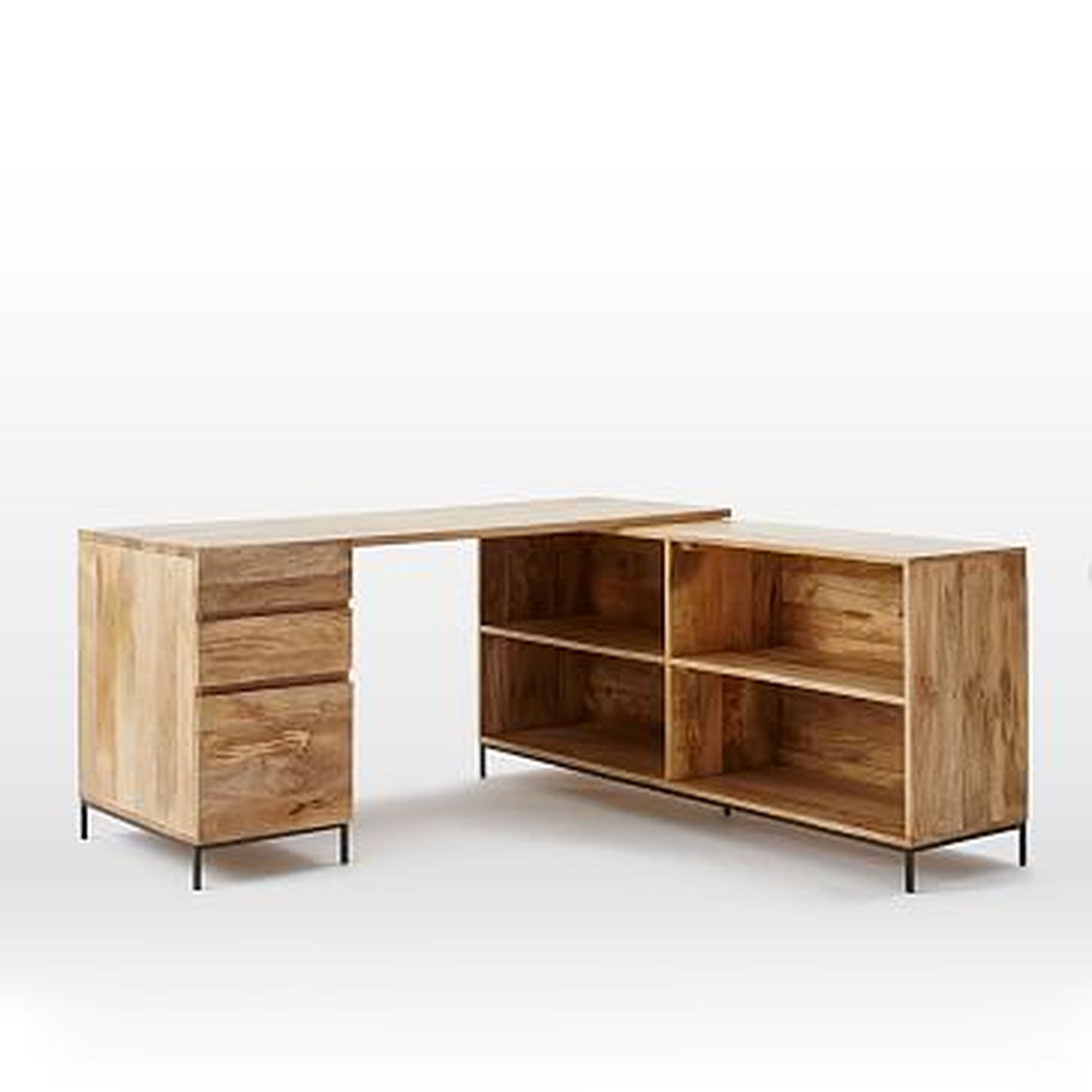 Industrial Storage Modular Desk, Set 3: Desk + Box File + Bookcase - West Elm