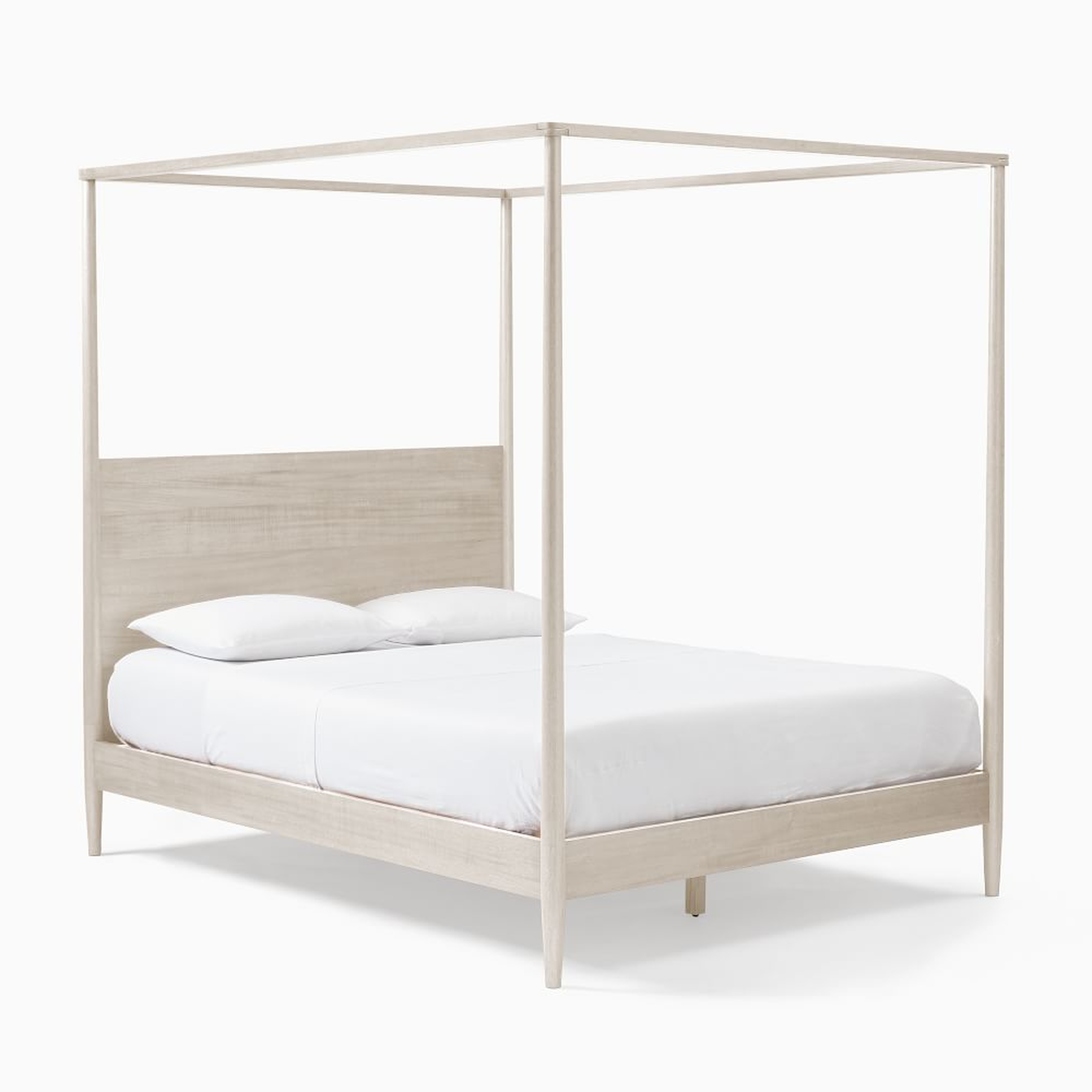 Mid-Century Canopy Bed, King, Pebble - West Elm