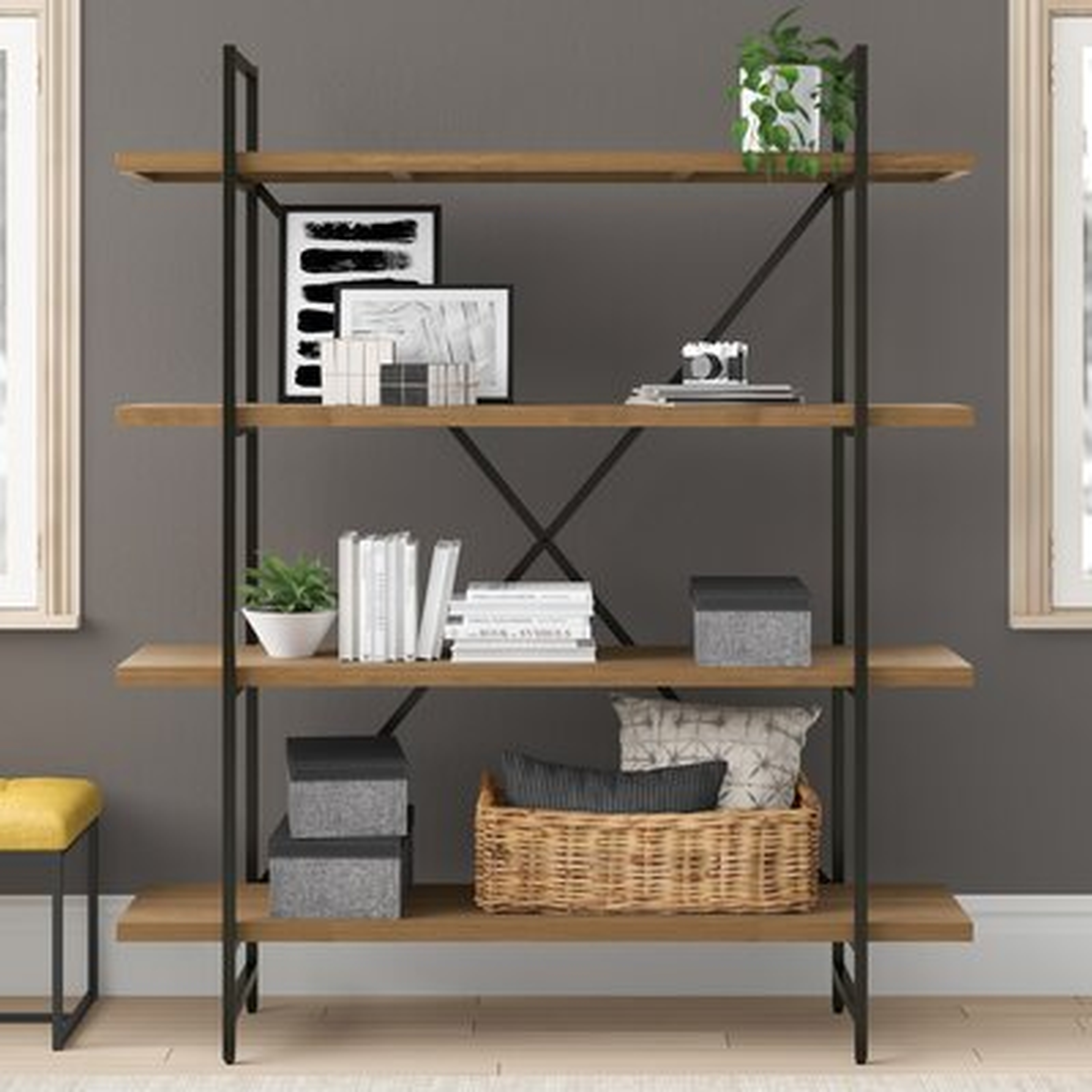 Fiorini 75" H x 63" W Etagere Bookcase - Wayfair