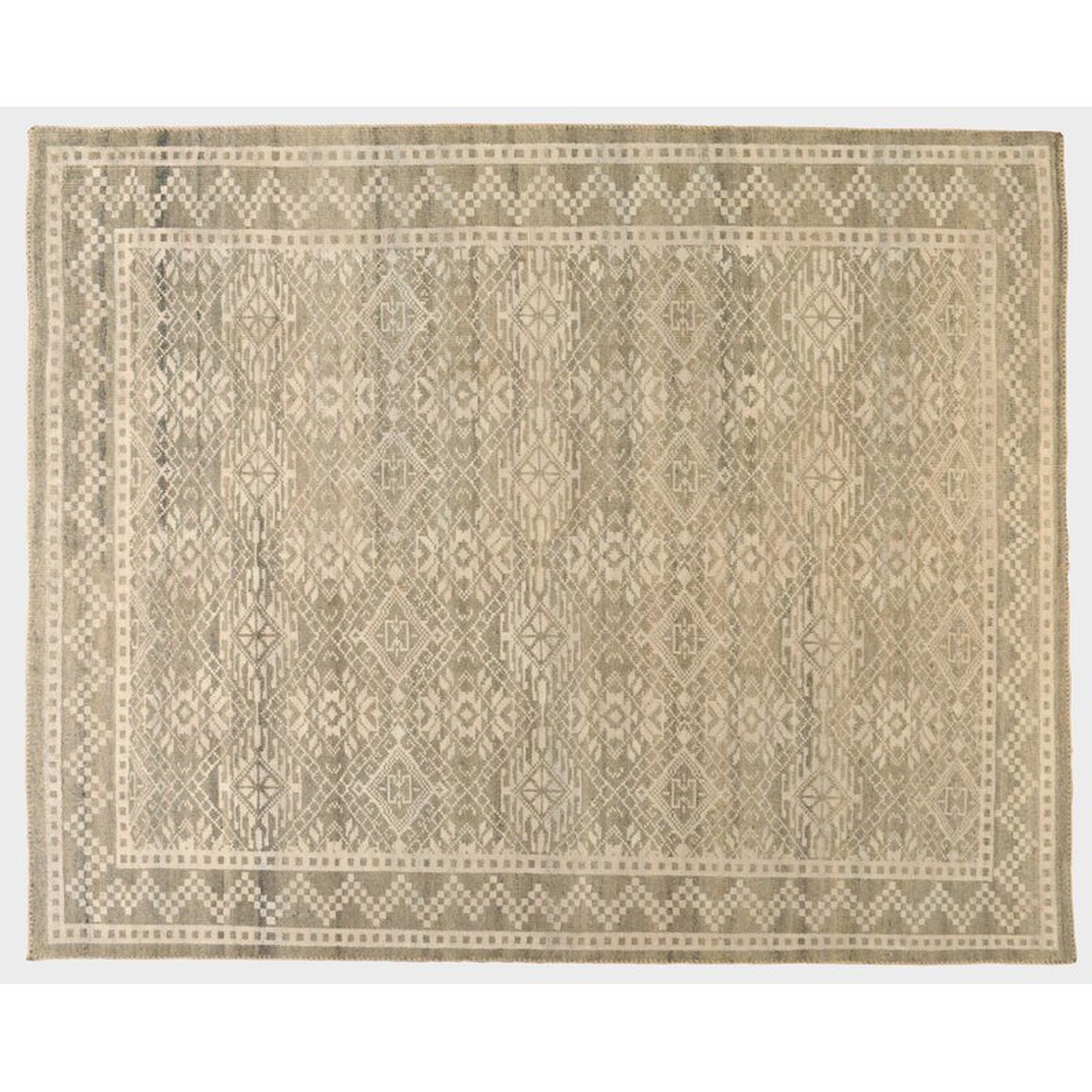Aga John Oriental Rugs One-of-a-Kind Indian Hand-Knotted Ivory/Brown 8' x 10' Area Rug - Perigold