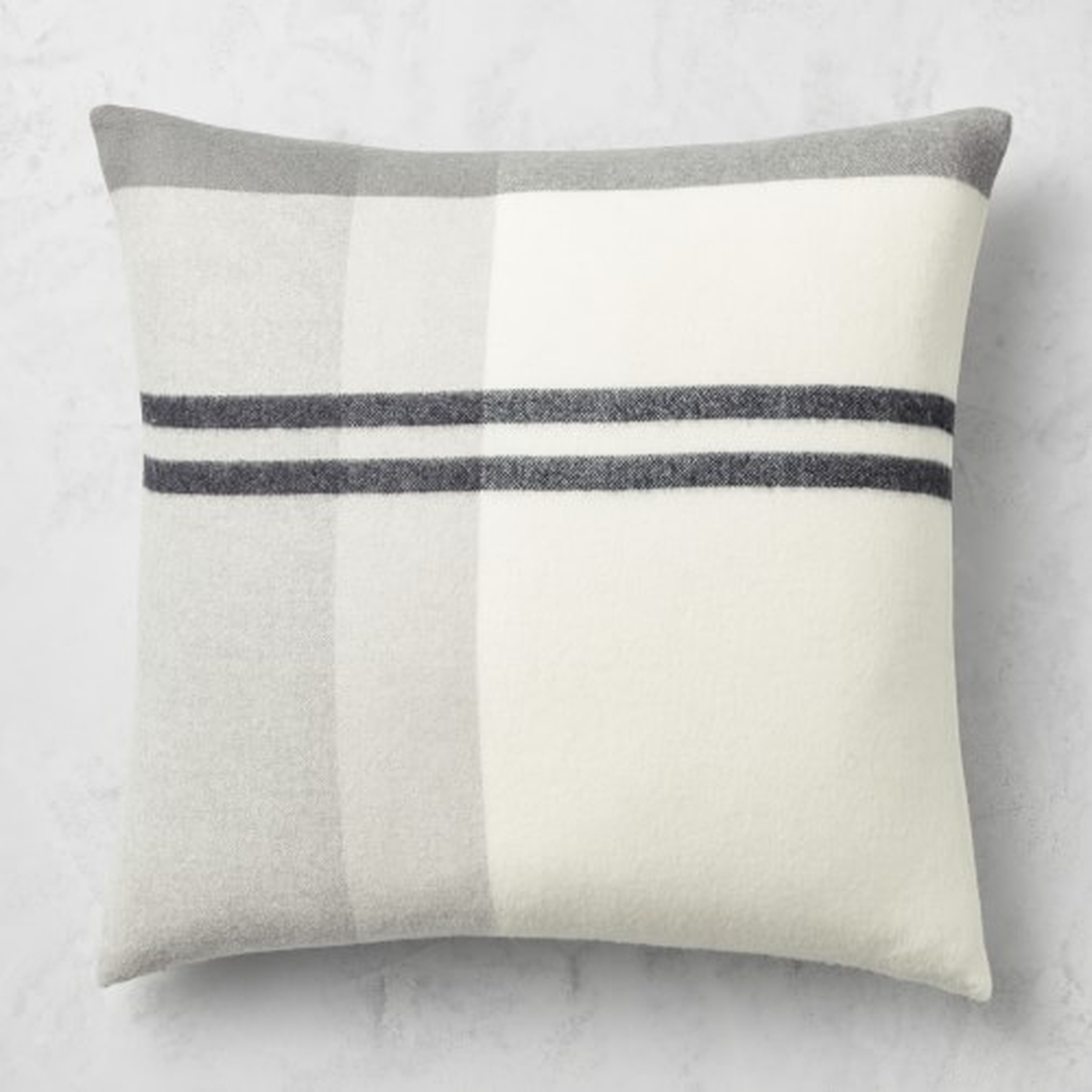 Plaid Lambswool Pillow Cover, 22" X 22", Grayson Black - Williams Sonoma